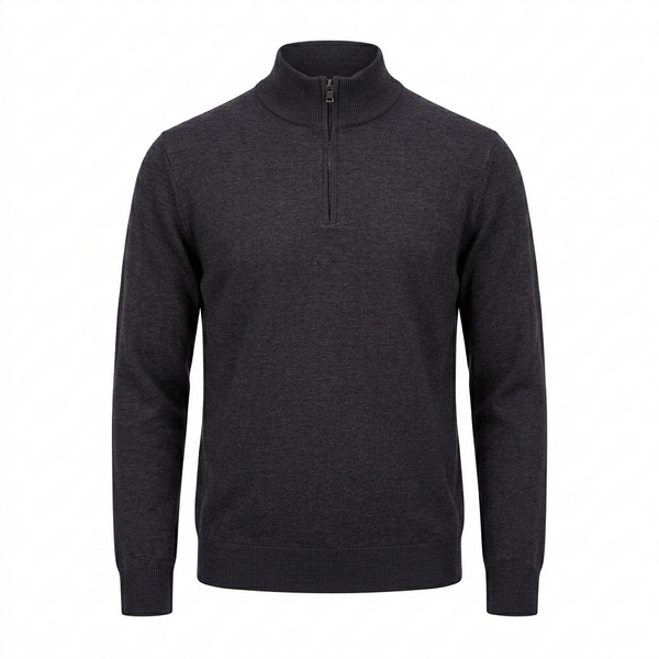SUETER QUARTER ZIP TRICOT M/LONGA - M BLACK