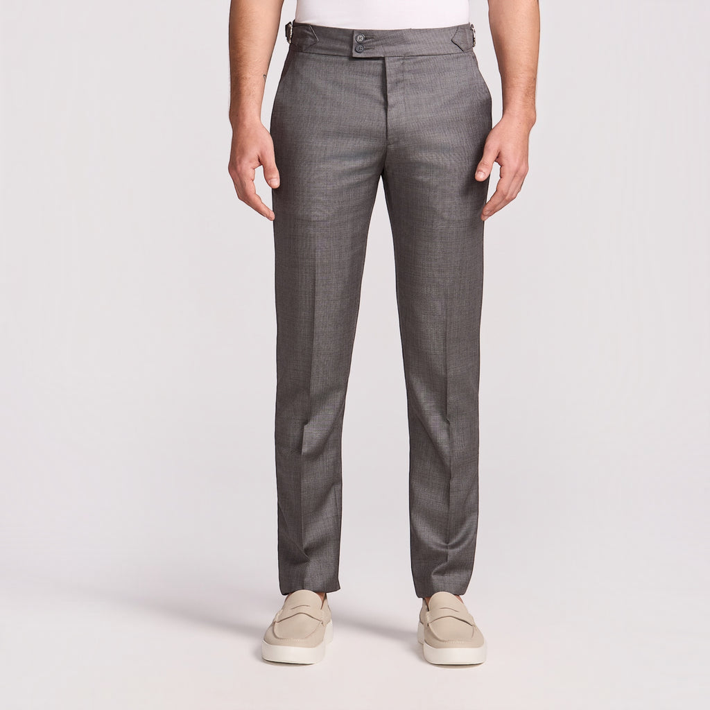 CALÇA ALFAIATARIA AJUSTES LATERAIS CAMBRAIA SUPER 120 - CINZA CLARO
