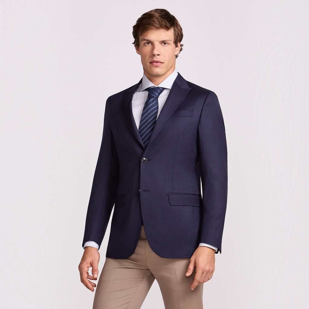 PALETO SEM FORRO GOLA DE BICO SUPER 120 NAVY