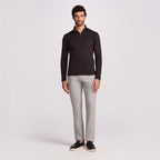 BLUSAO QUARTER ZIP SUEDINE PREMIUM MANGA LONGA PRETO