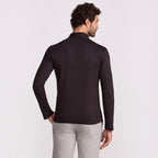 BLUSAO QUARTER ZIP SUEDINE PREMIUM MANGA LONGA PRETO