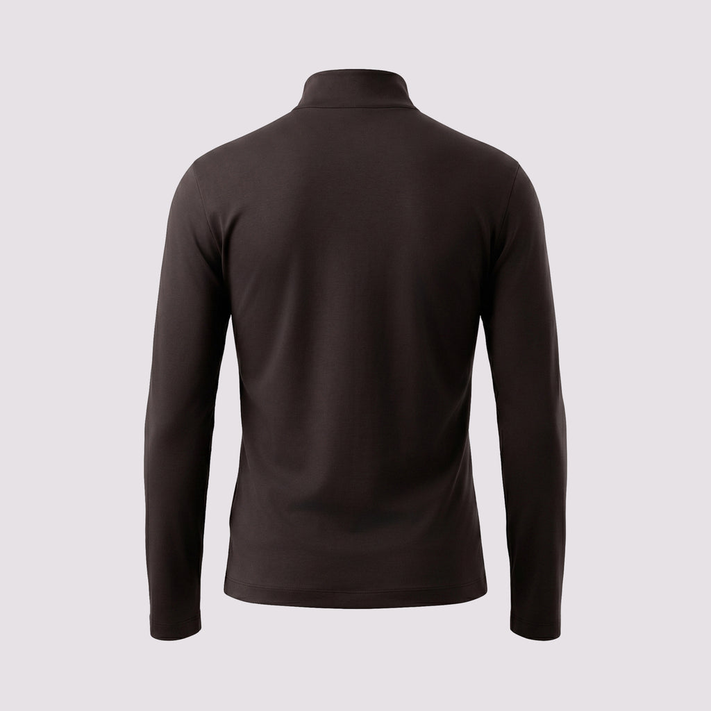 BLUSAO QUARTER ZIP SUEDINE PREMIUM MANGA LONGA PRETO
