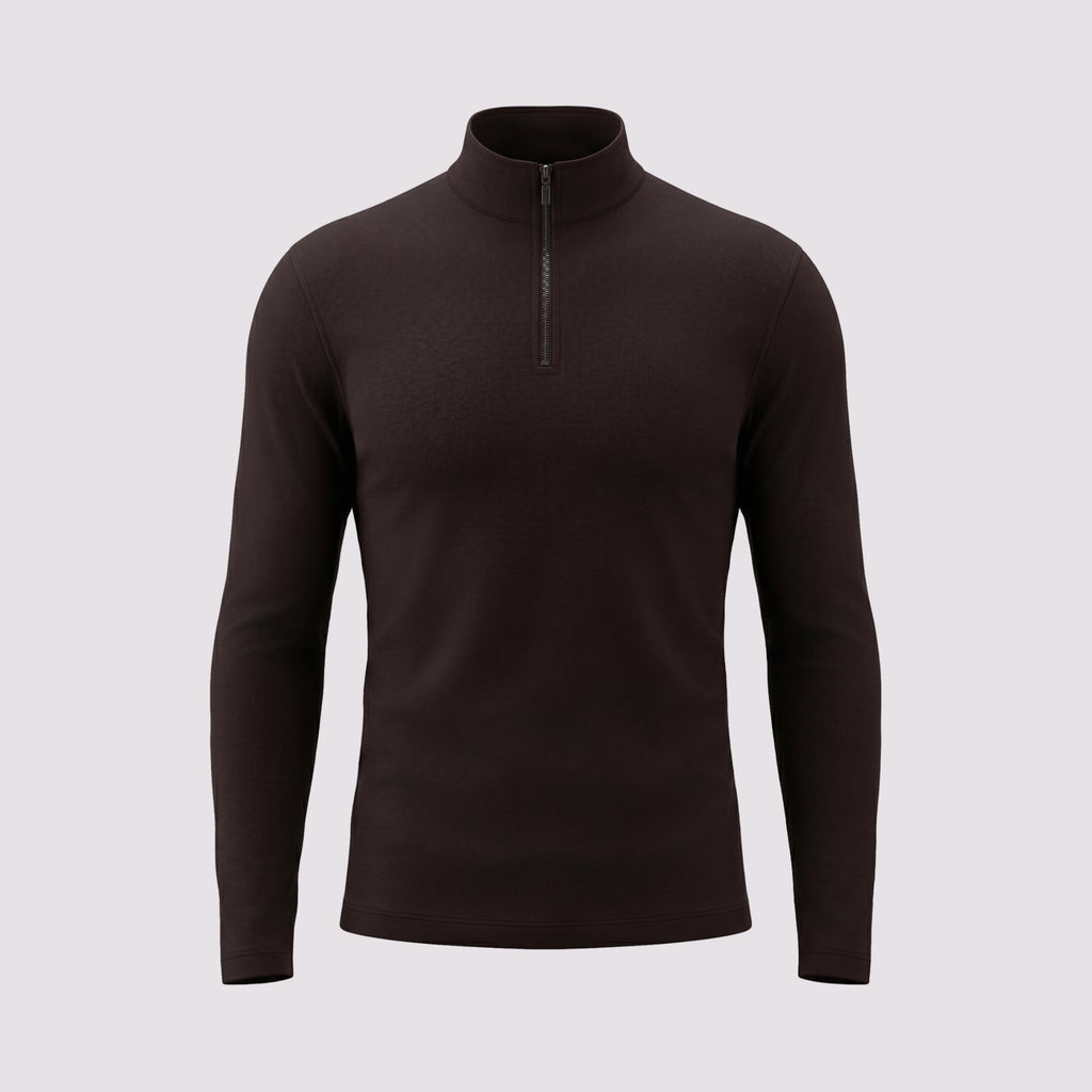 BLUSAO QUARTER ZIP SUEDINE PREMIUM MANGA LONGA PRETO