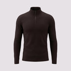 BLUSAO QUARTER ZIP SUEDINE PREMIUM MANGA LONGA PRETO