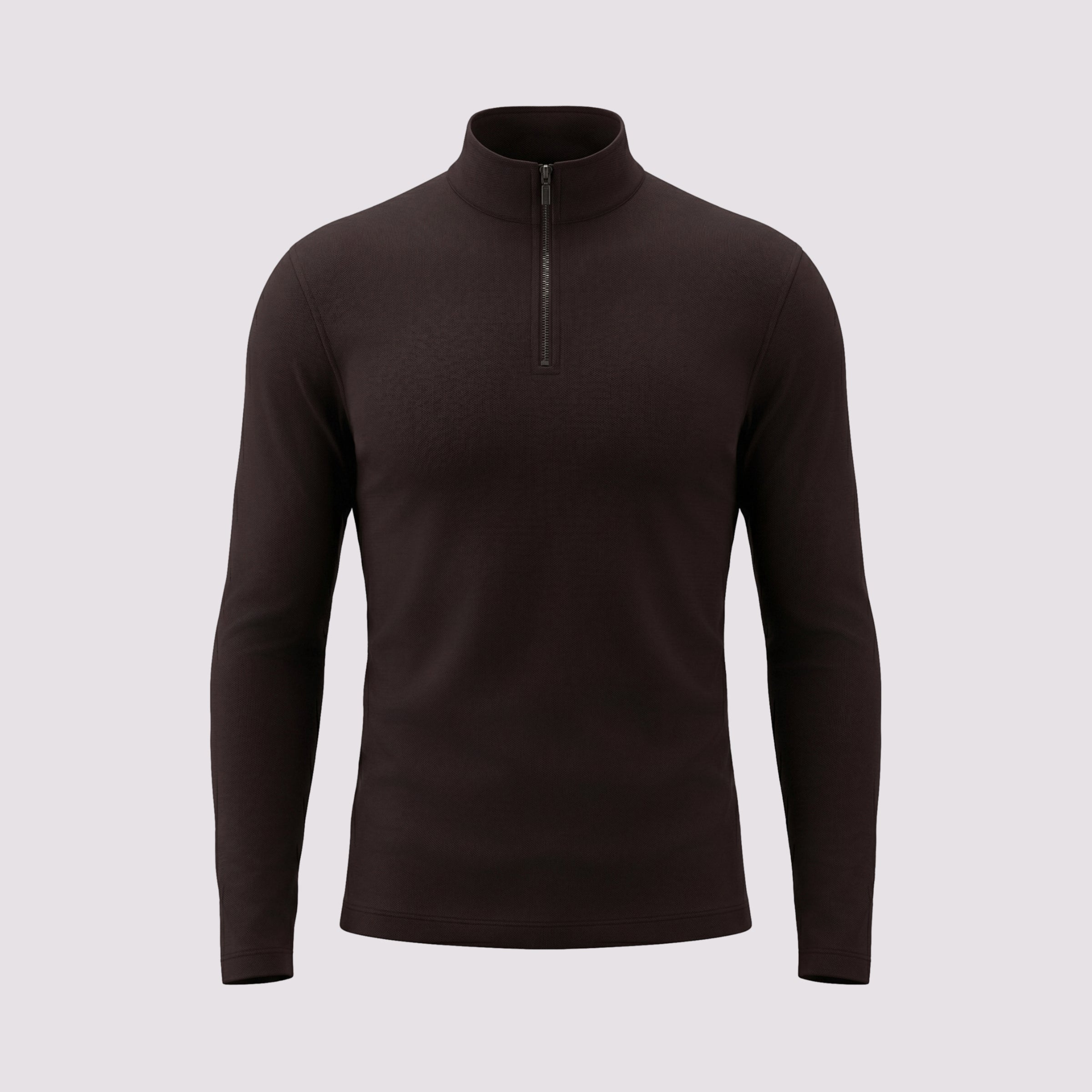 BLUSAO QUARTER ZIP SUEDINE PREMIUM MANGA LONGA PRETO