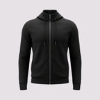 BLUSÃO ZÍPER COM CAPUZ PIMA COTTON - PRETO