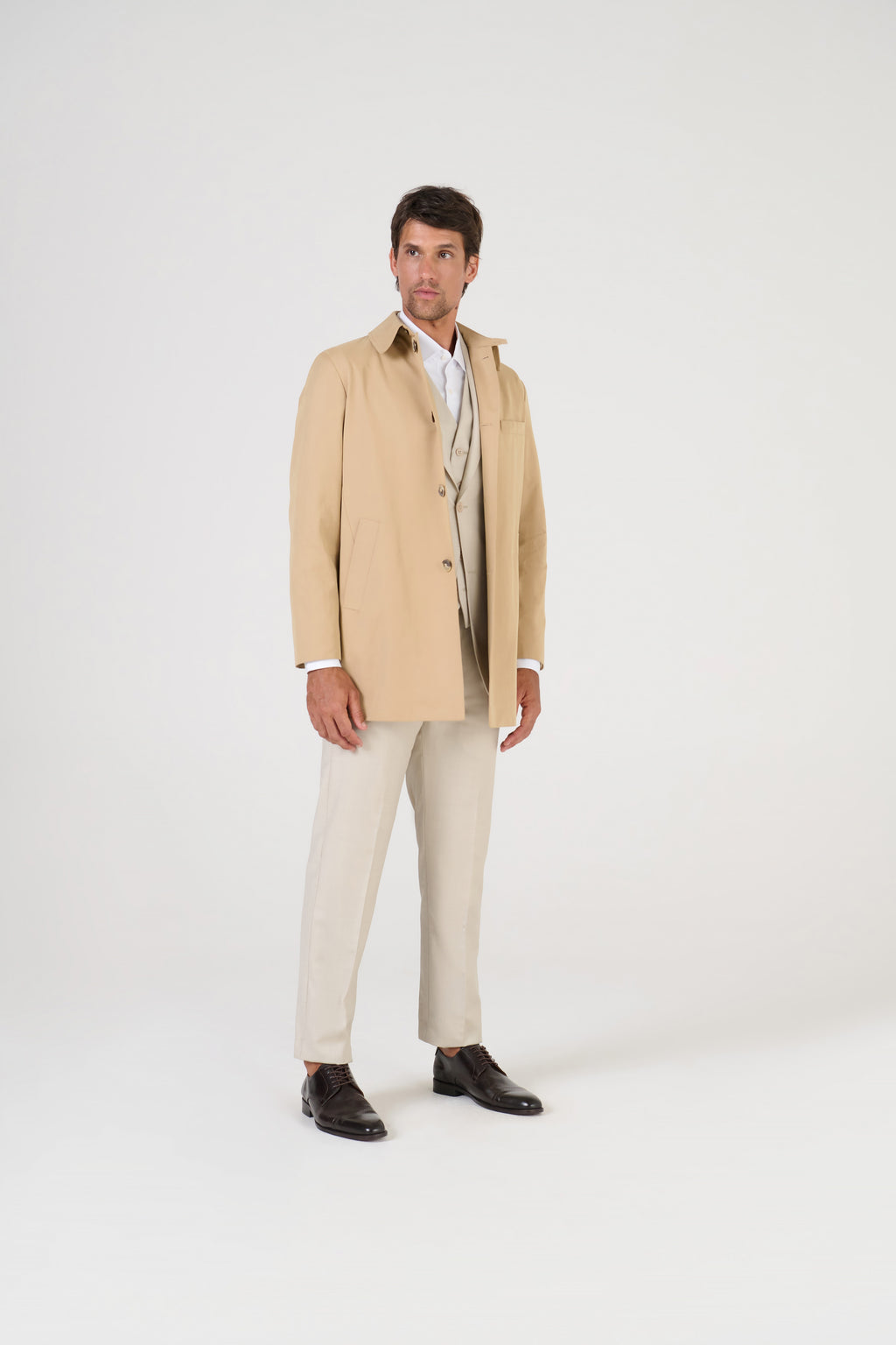 CASACO OVER COAT TECIDO TECNO  KAKI