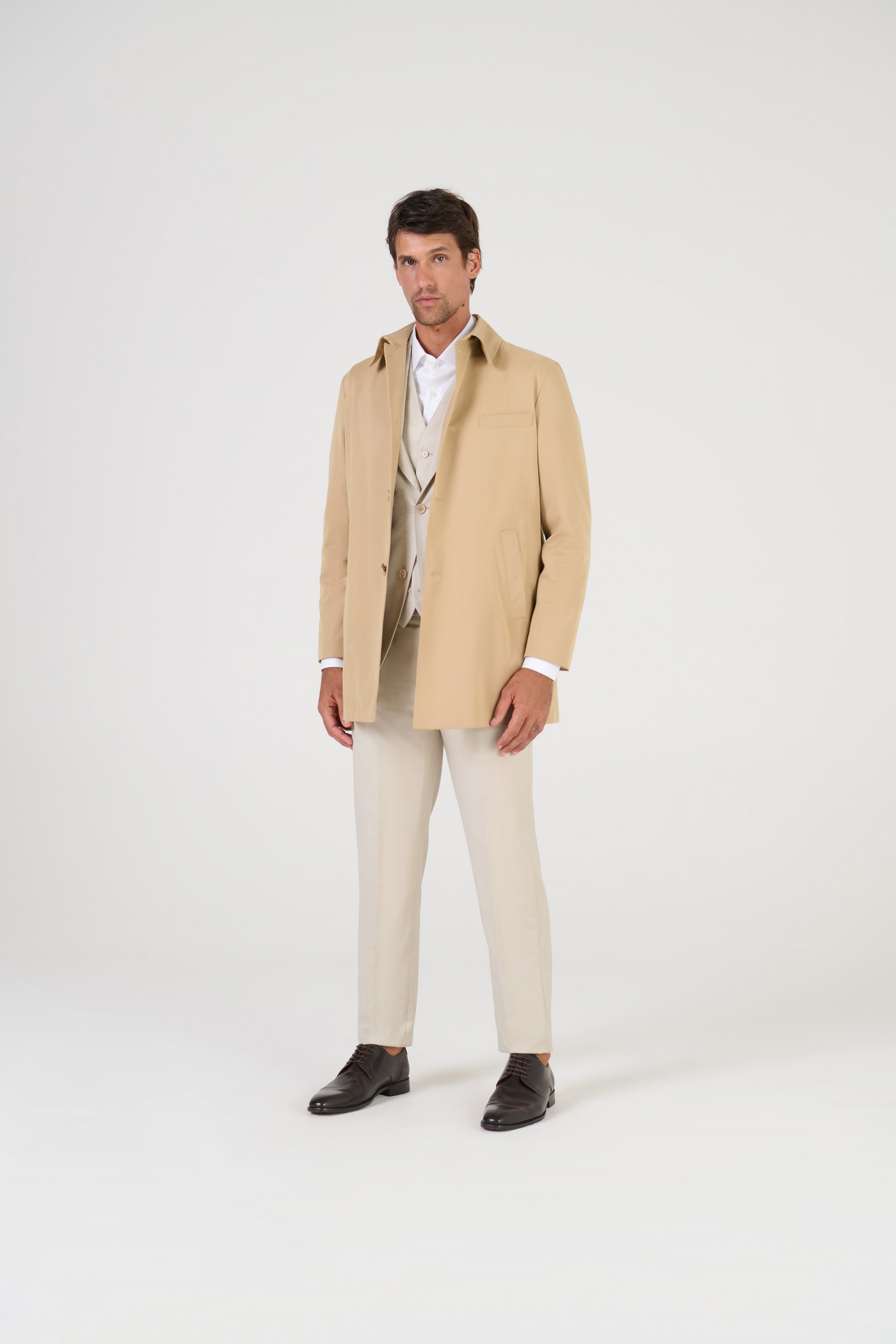 CASACO OVER COAT TECIDO TECNO  KAKI