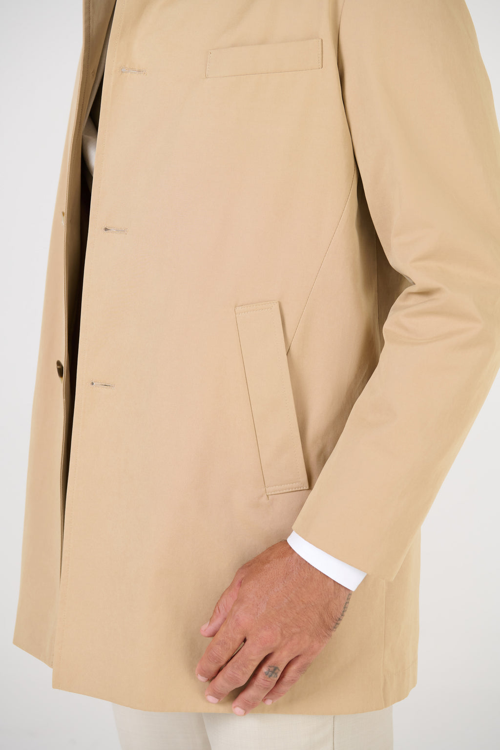 CASACO OVER COAT TECIDO TECNO  KAKI