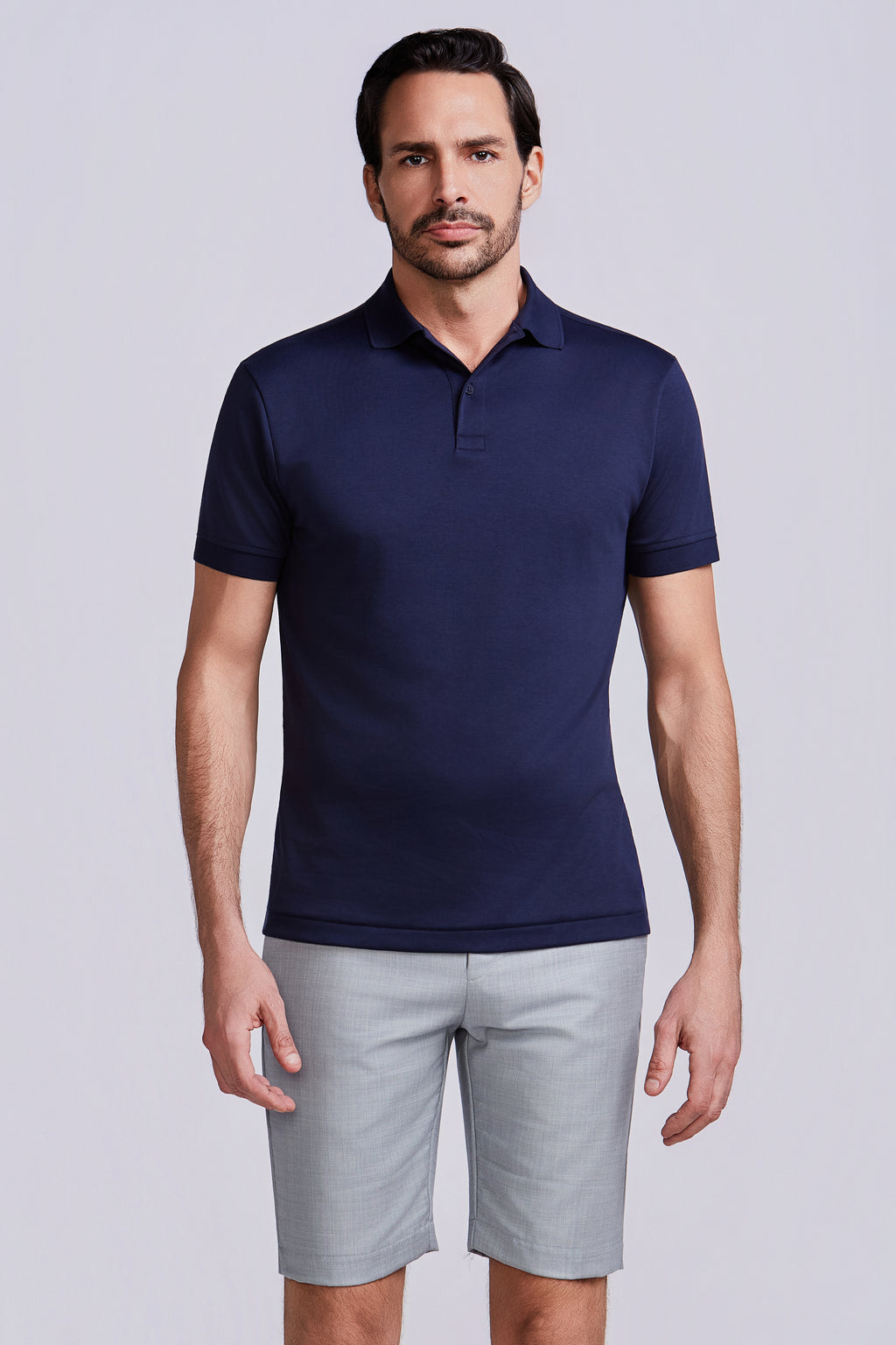 BERMUDA SUPER 120 CAMBRAIA 1/2 ELASTICO CINZA CLARO