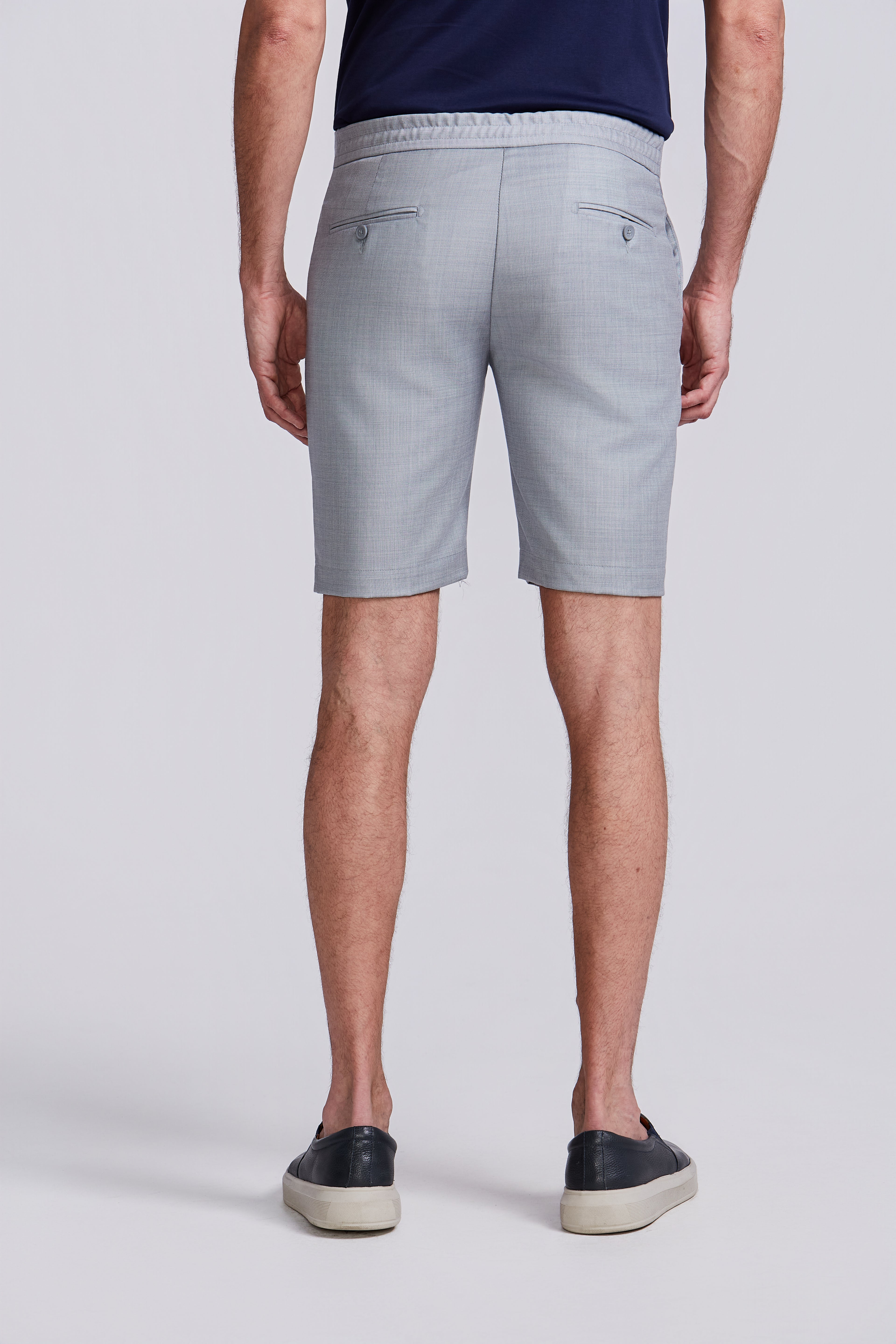 BERMUDA SUPER 120 CAMBRAIA 1/2 ELASTICO CINZA CLARO