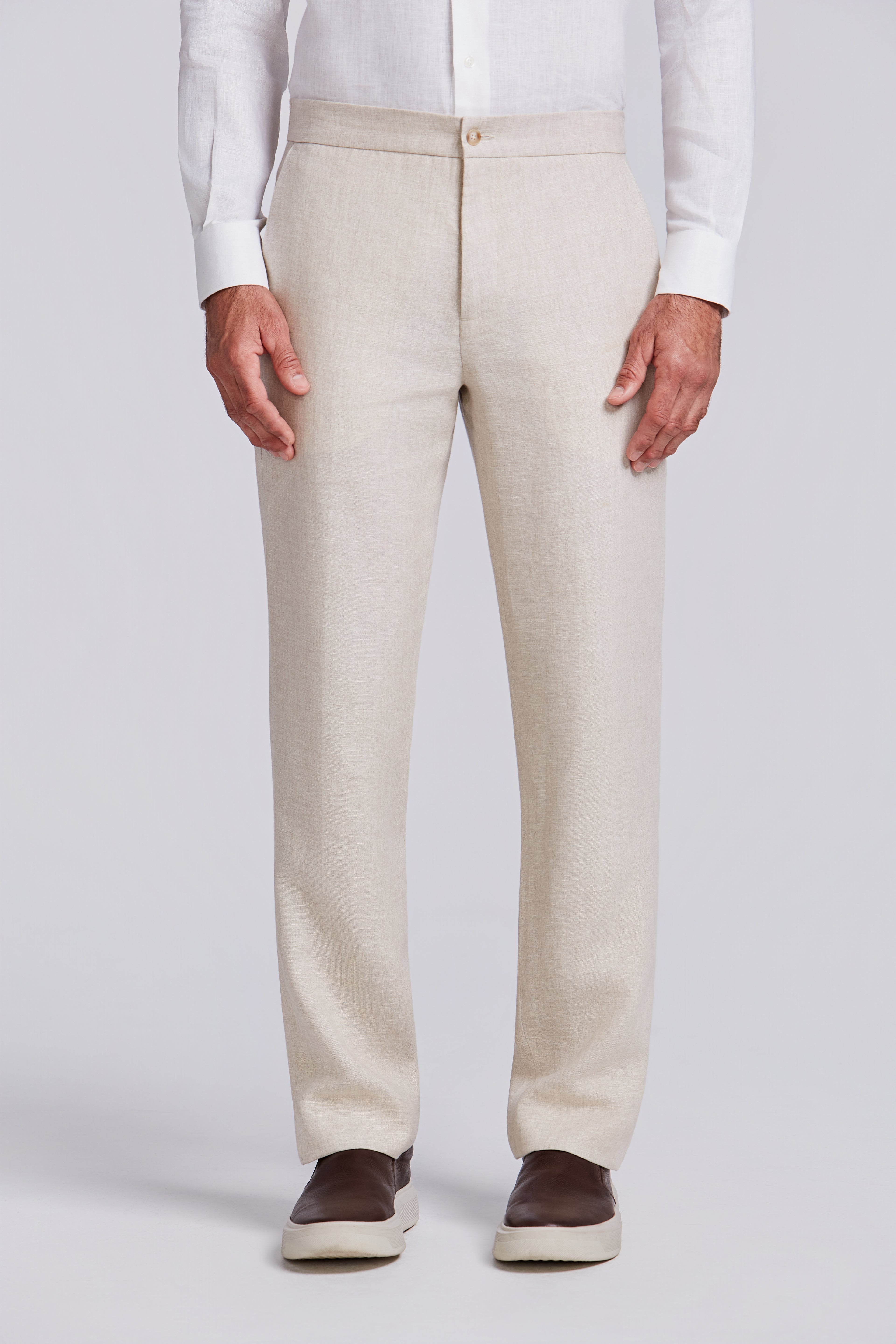 CALÇA PURO LINHO 1/2 ELASTICO NATURAL