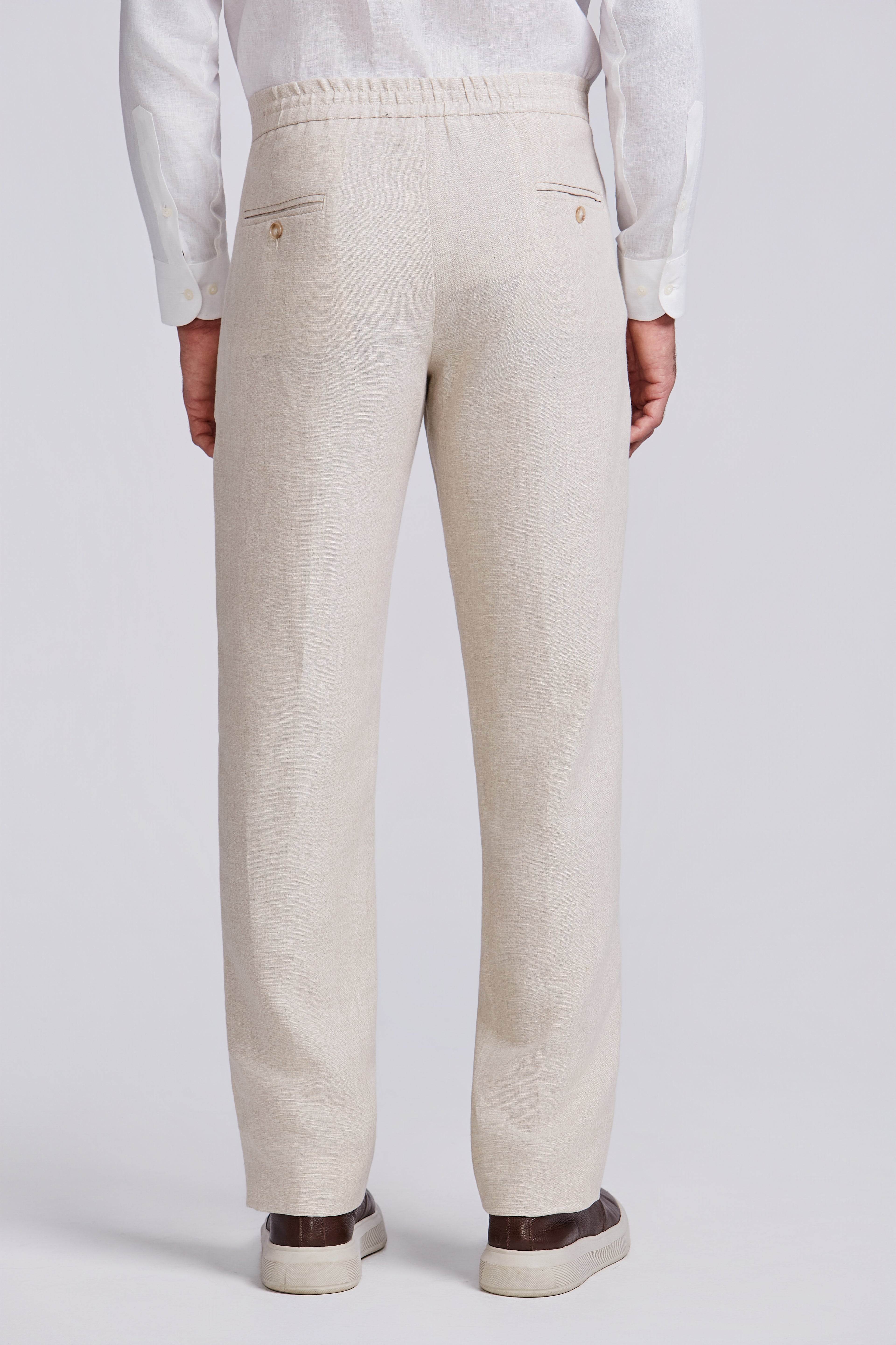 CALÇA PURO LINHO 1/2 ELASTICO NATURAL