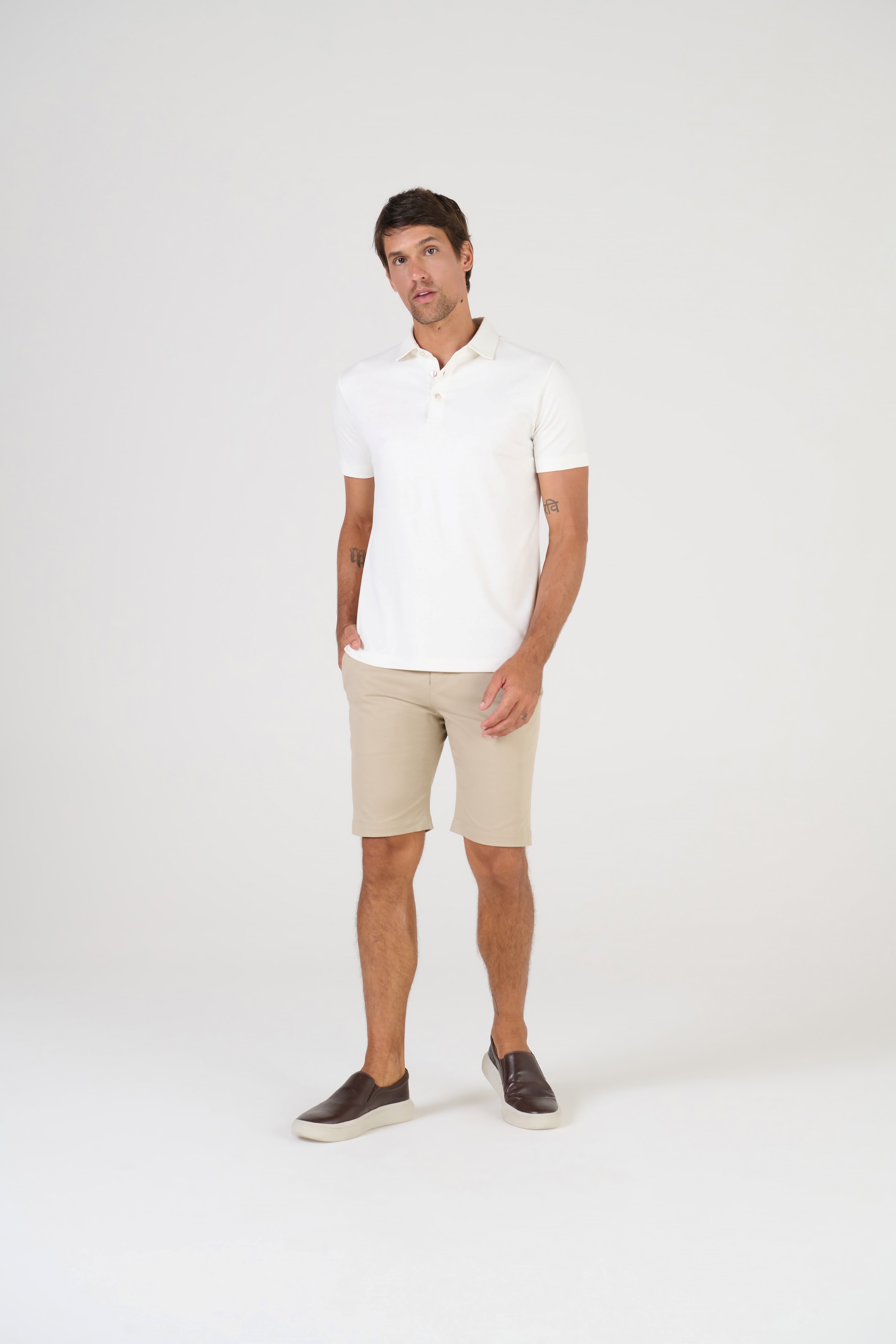 POLO 1/2 MALHA PIMA TOUCH M/CURTA  BRANCO