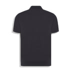POLO TRICOT MANGA CURTA COM BOTÃO — PRETO