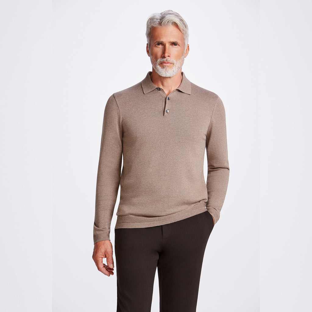 POLO TRICOT M/LONGA - HABANO
