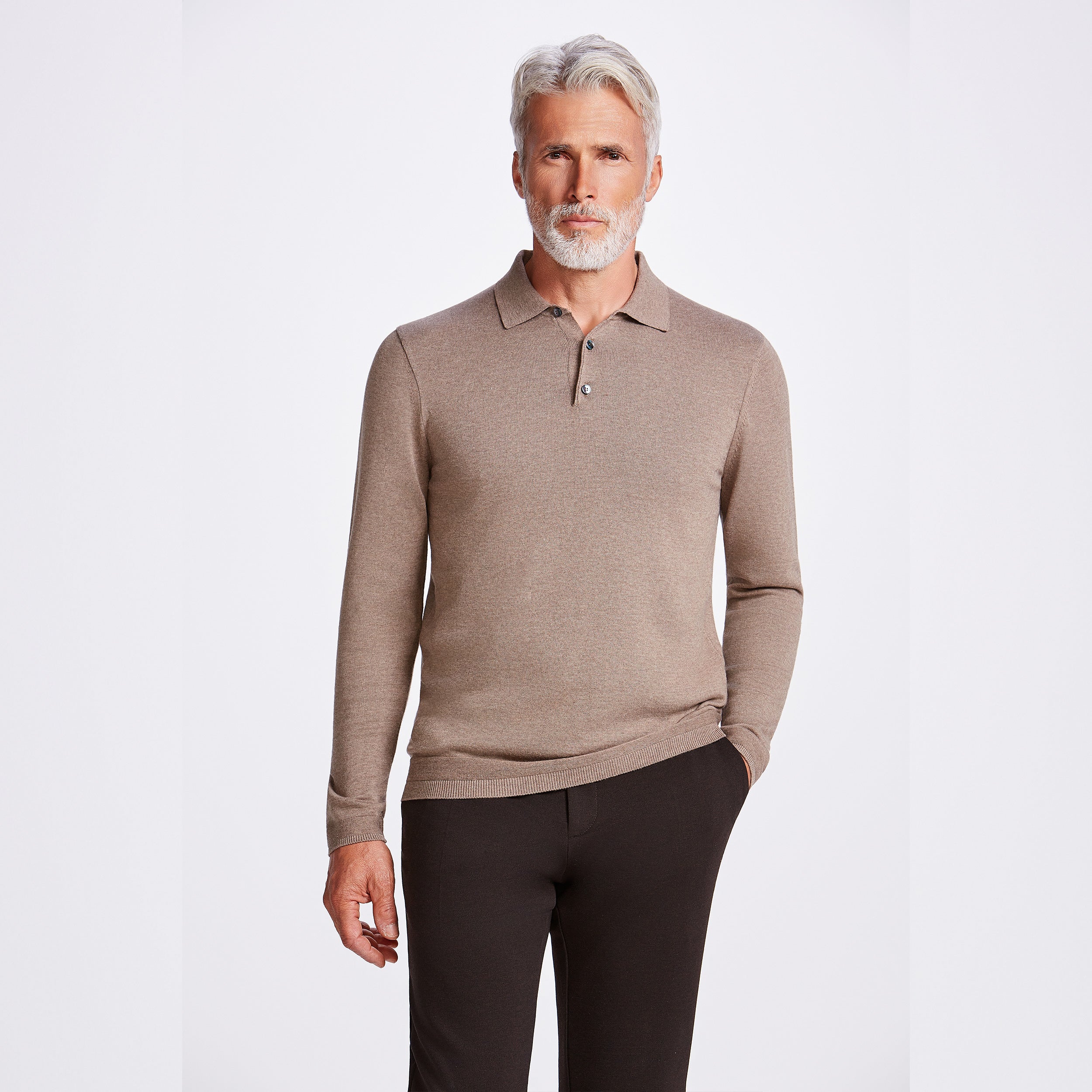 POLO TRICOT M/LONGA - HABANO