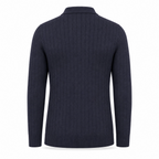 POLO V CANELADA  TRICOT M/LONGA - DARK JEANS