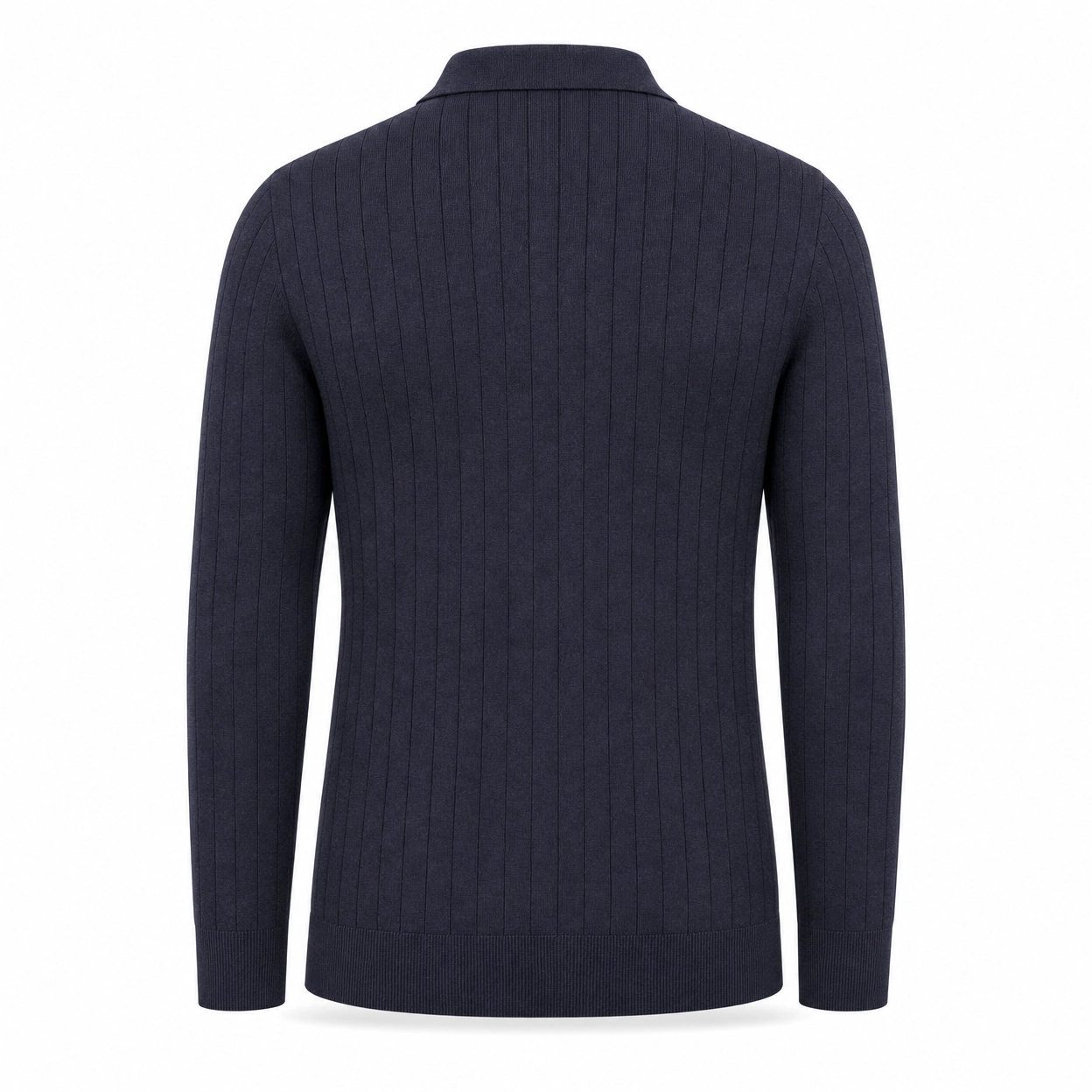 POLO V CANELADA  TRICOT M/LONGA - DARK JEANS