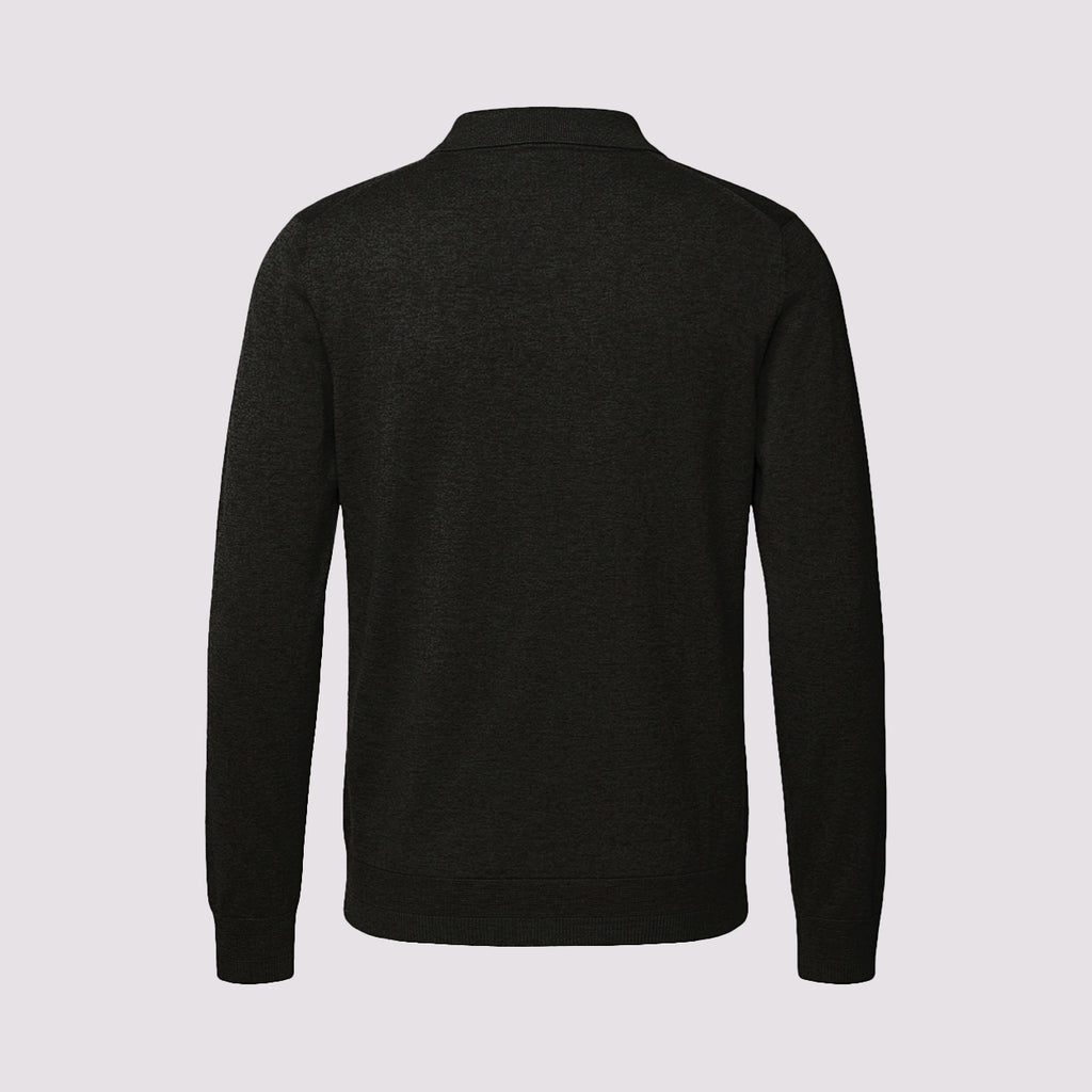 POLO V TRICOT M/LONGA - NEW BLACK
