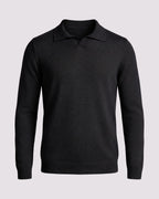 POLO V TRICOT M/LONGA - NEW BLACK