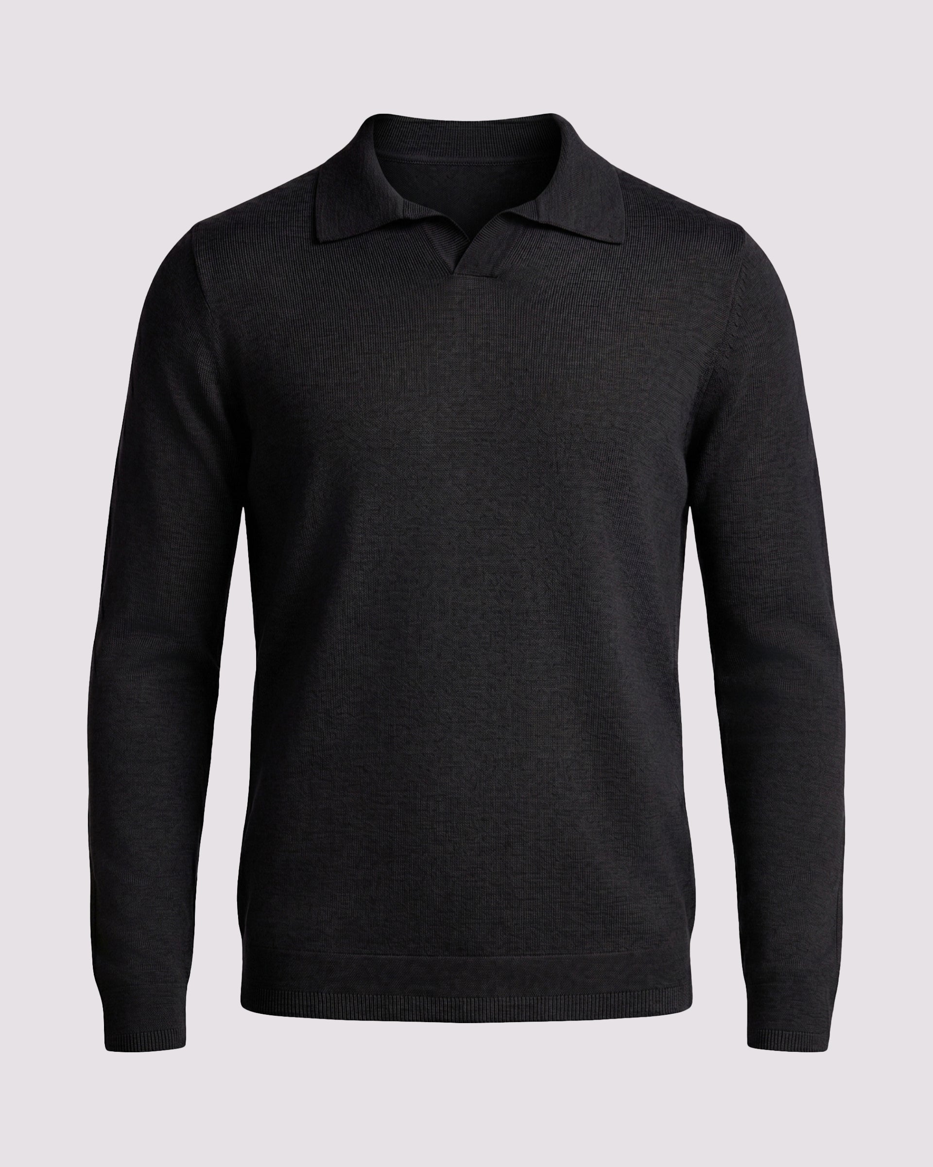 POLO V TRICOT M/LONGA - NEW BLACK
