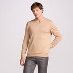 SUETER V TRICOT M/LONGA CAMEL