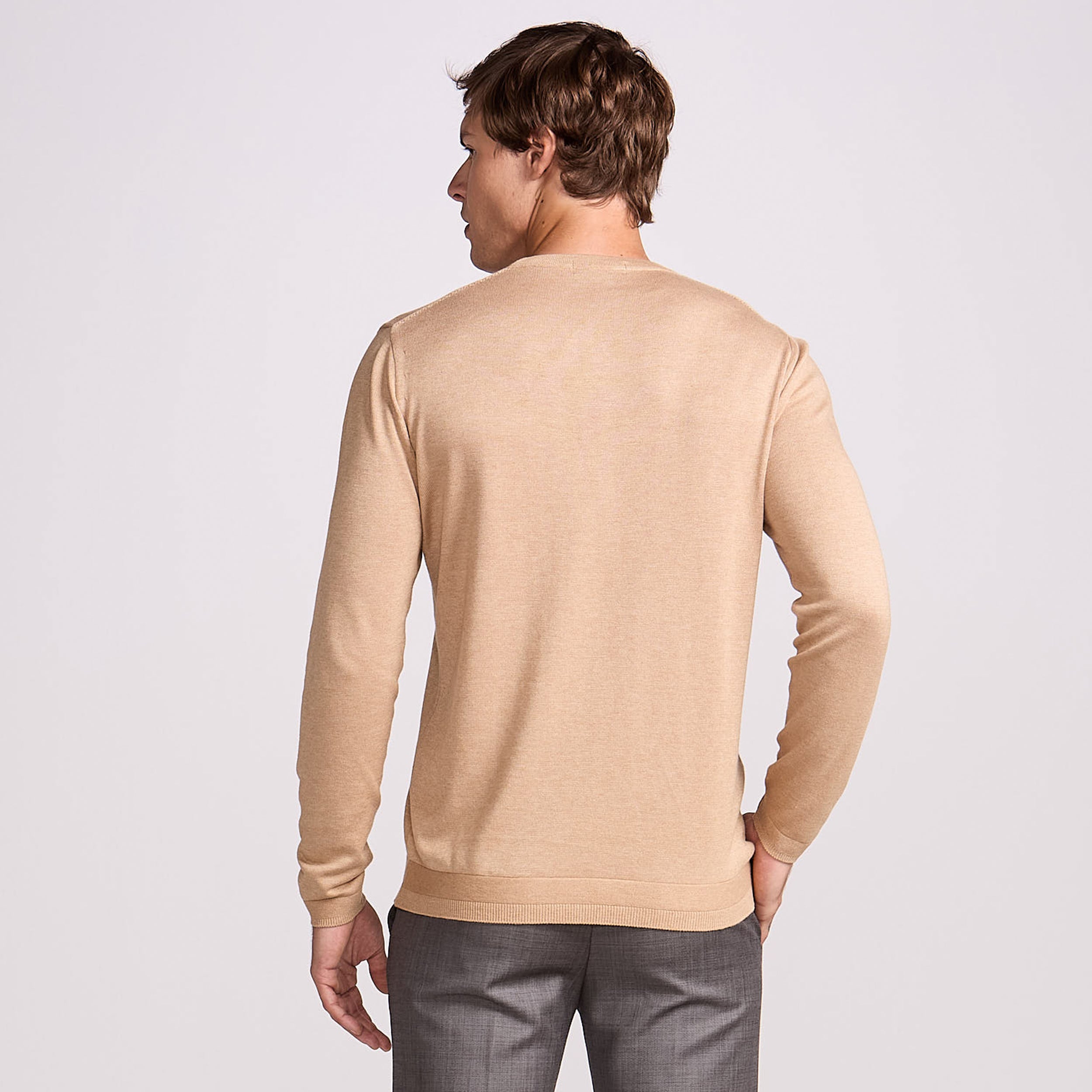 SUETER V TRICOT M/LONGA CAMEL