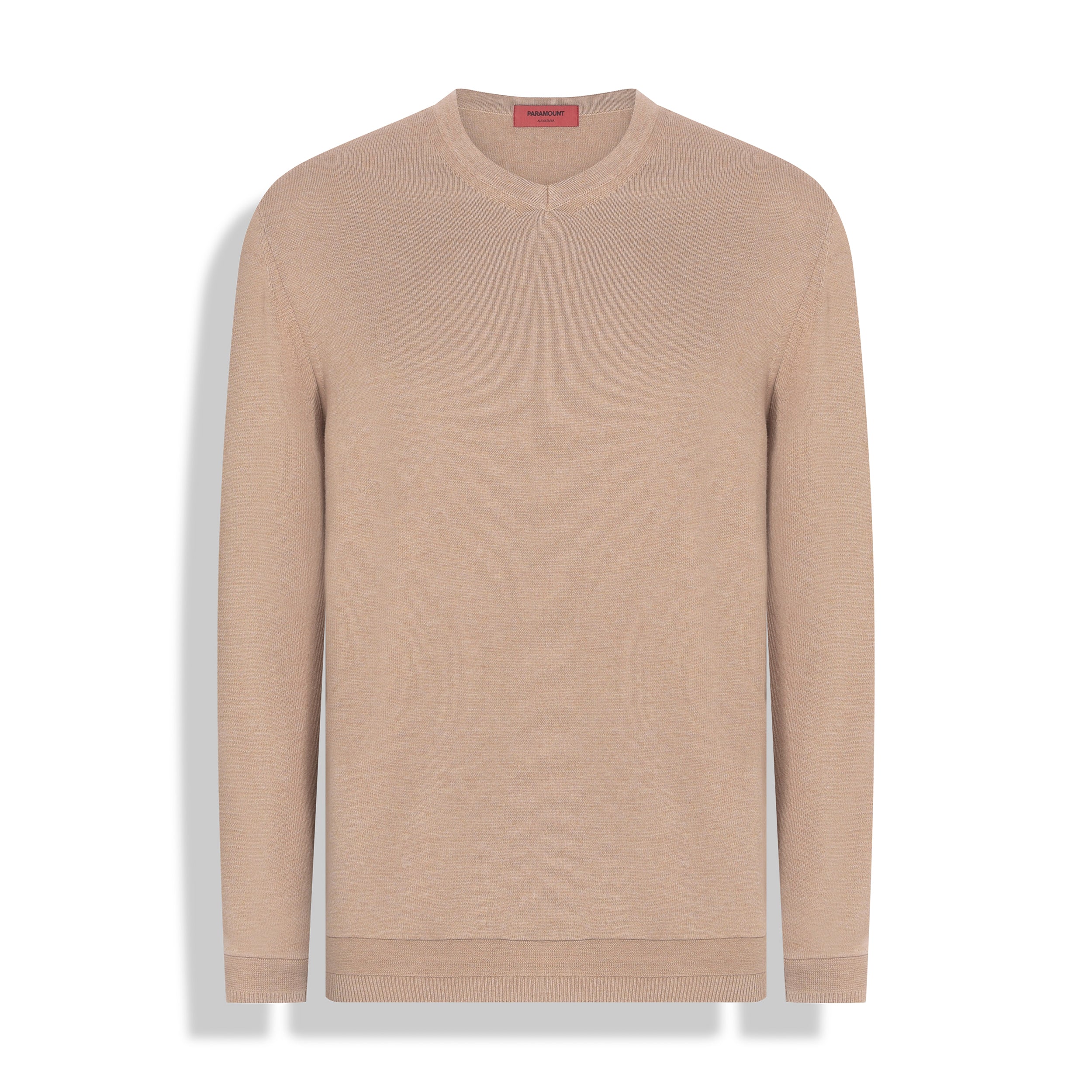 SUETER V TRICOT M/LONGA - CAMEL