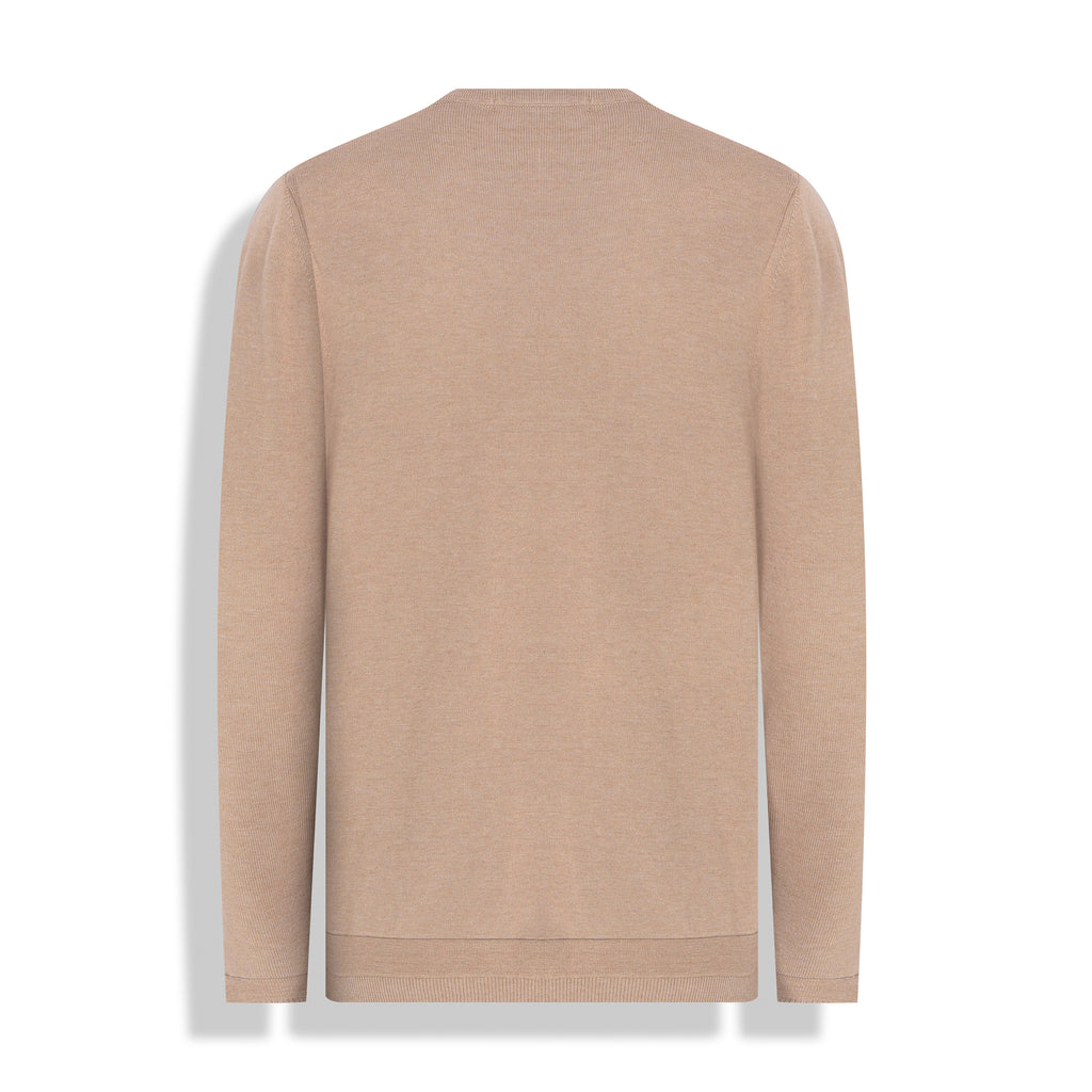 SUETER V TRICOT M/LONGA - CAMEL