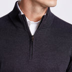 SUETER QUARTER ZIP TRICOT M/LONGA - M BLACK