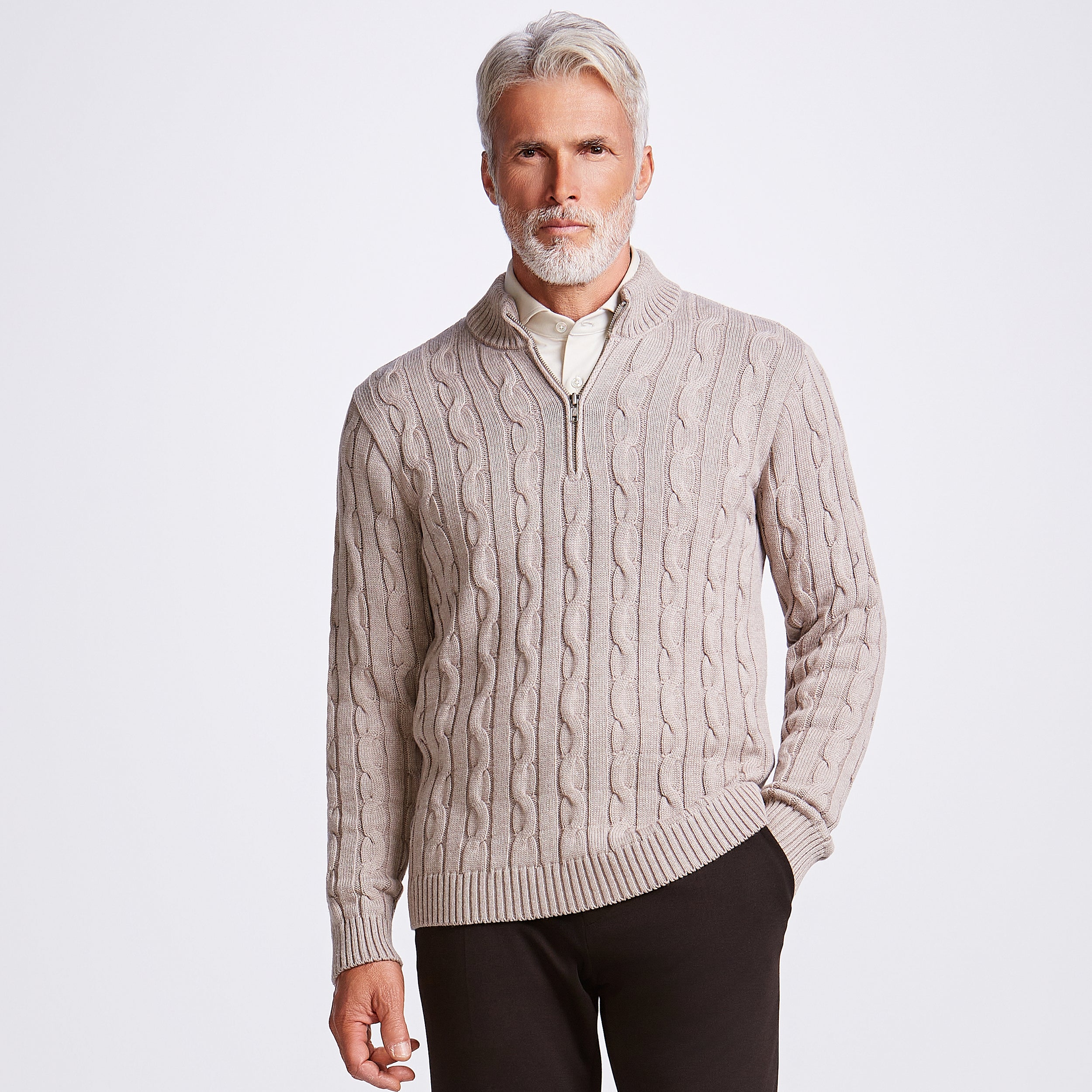 SUETER QUARTER ZIP TRANÇA M/LONGA - M COLOSSO