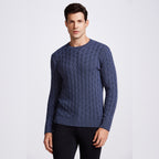 SUETER TRANÇA TRICOT M/LONGA - INDIGO BLUE