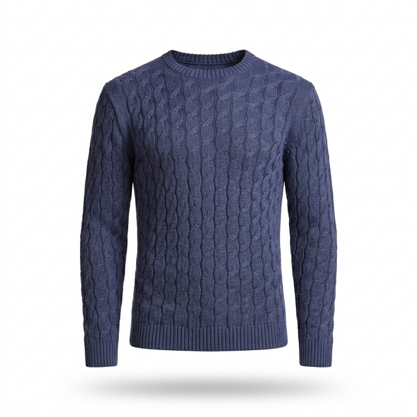 SUETER TRANÇA TRICOT M/LONGA - INDIGO BLUE