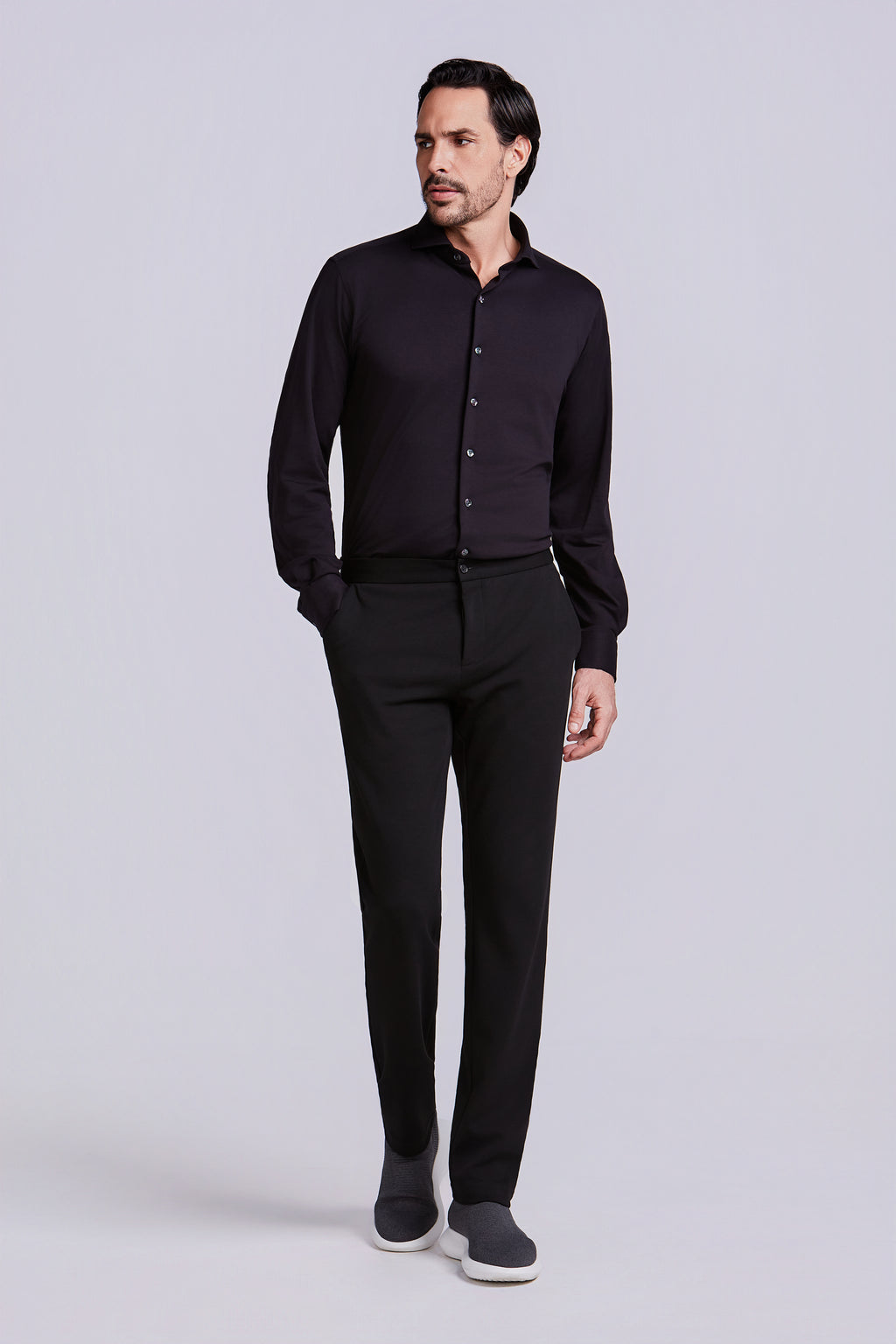 CALCA 1/2 ELASTICO MALHA ITALIANA  PRETO