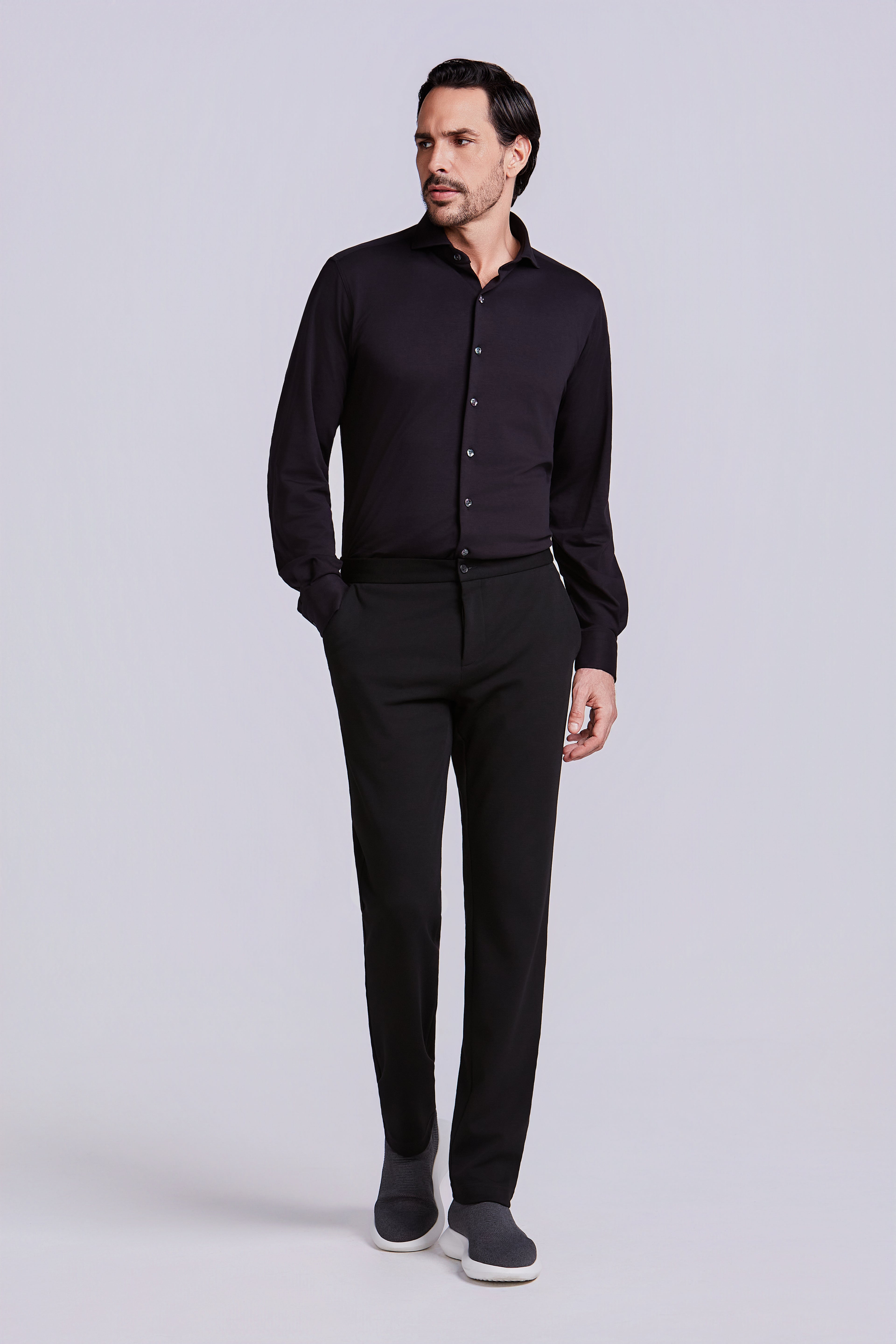 CALCA 1/2 ELASTICO MALHA ITALIANA  PRETO