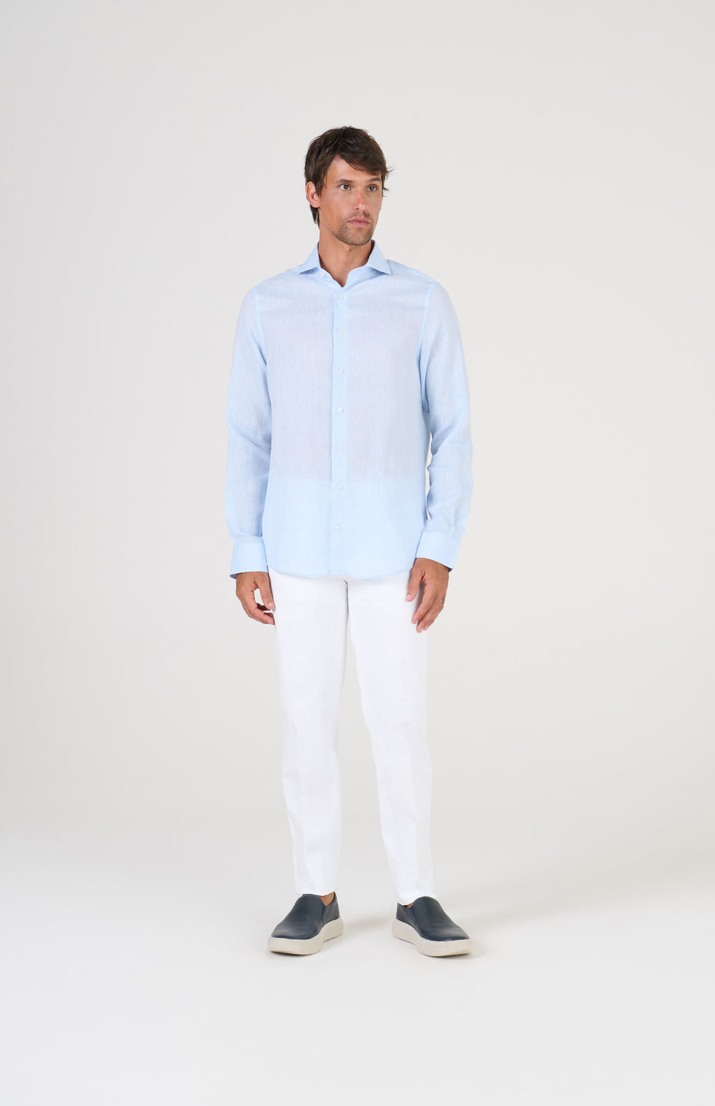 CALCA ALFAIATARIA ALGODAO ELASTANO BRANCO