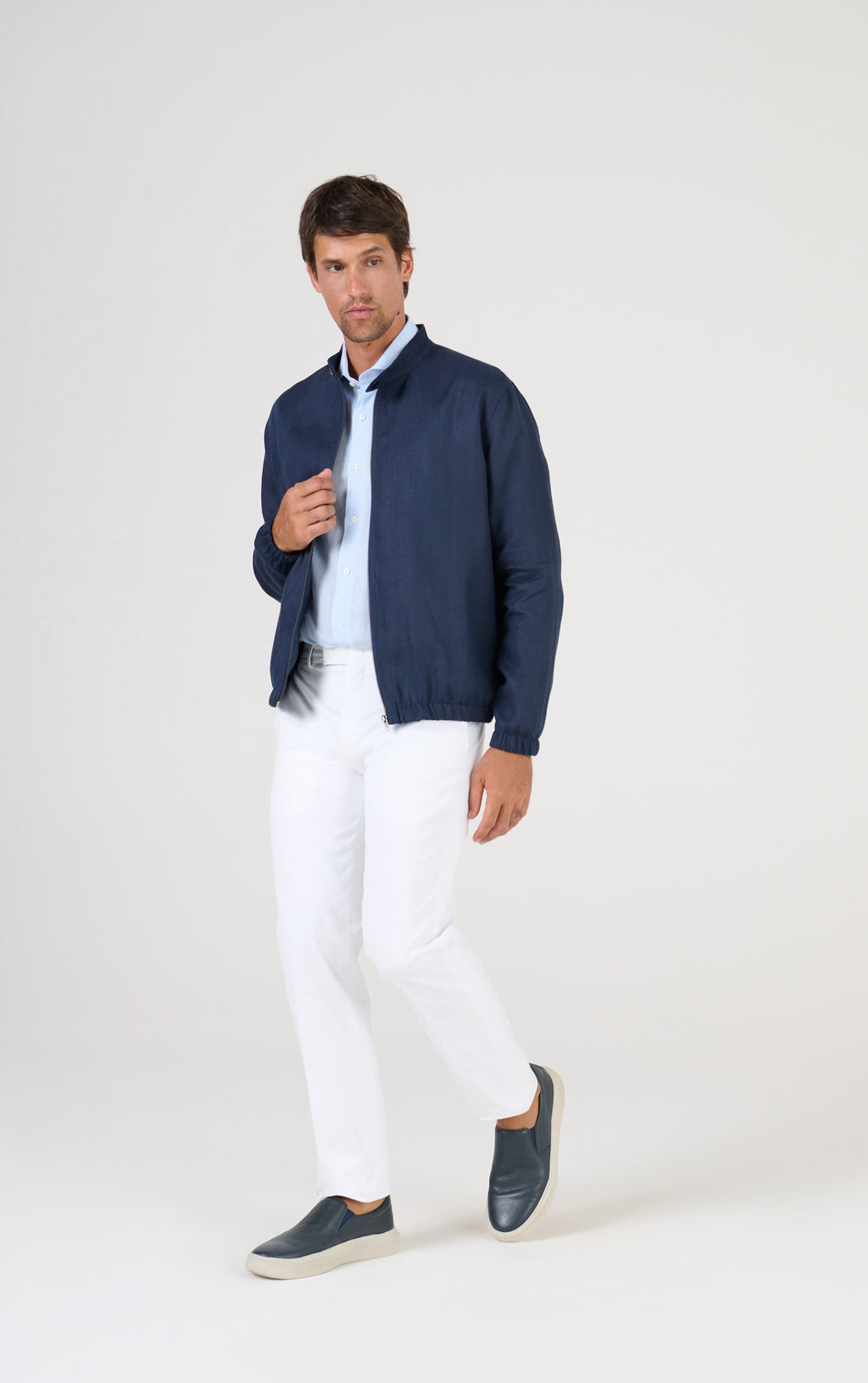 CALCA ALFAIATARIA ALGODAO ELASTANO BRANCO