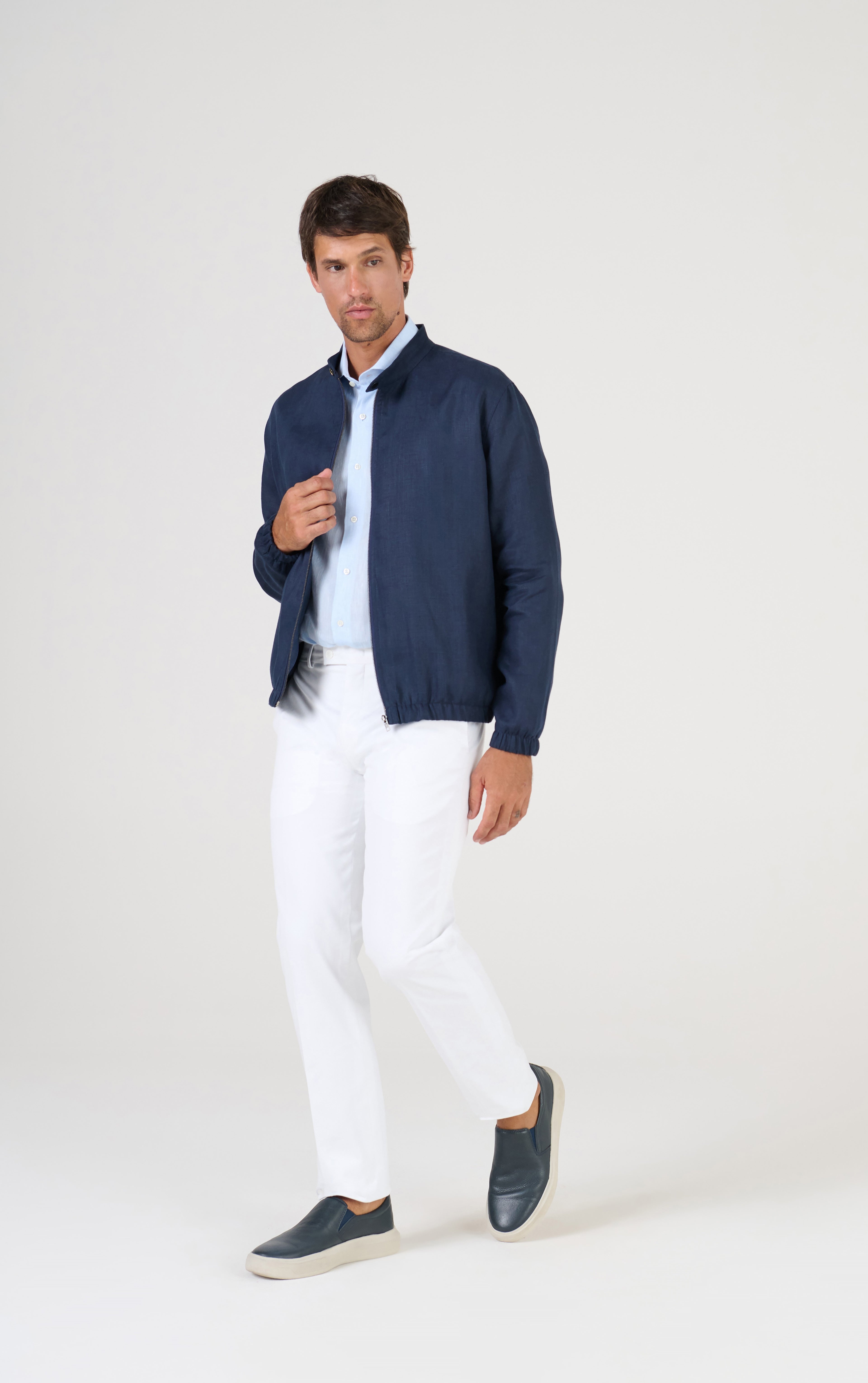 CALCA ALFAIATARIA ALGODAO ELASTANO BRANCO