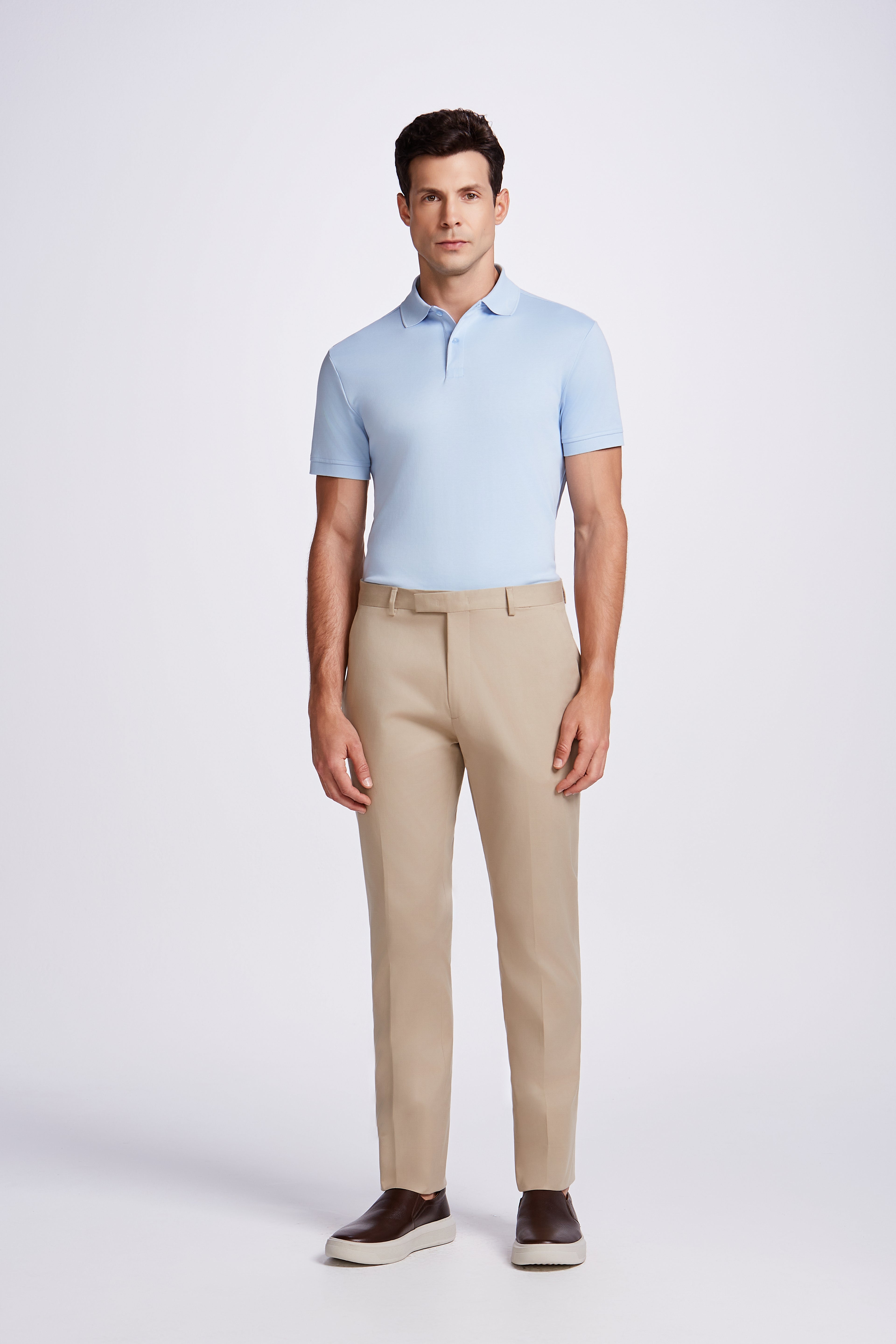 CALCA ALFAIATARIA ALGODAO ELASTANO KAKI