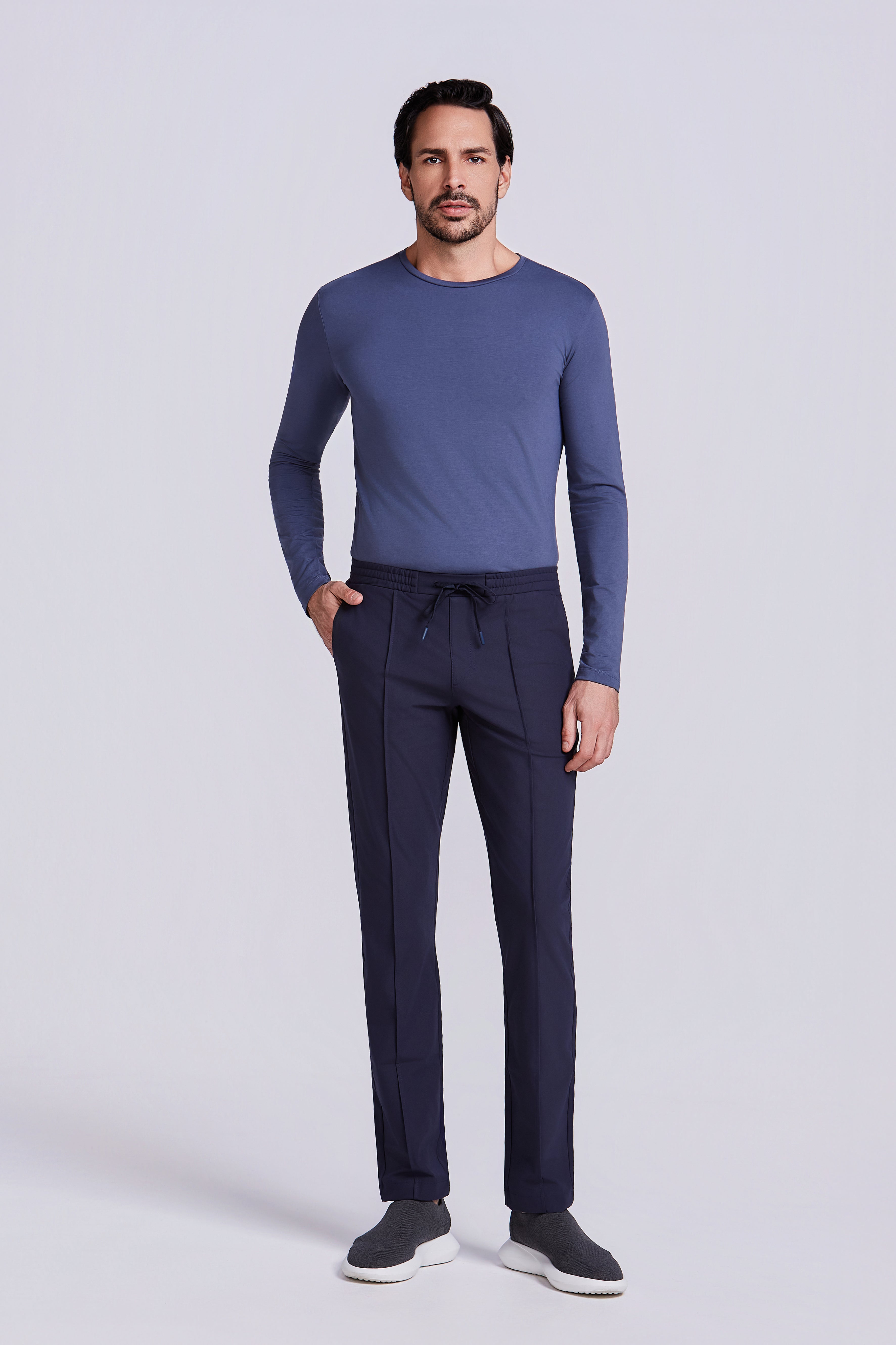 CALCA COM ELASTICO HI TECH MARINHO