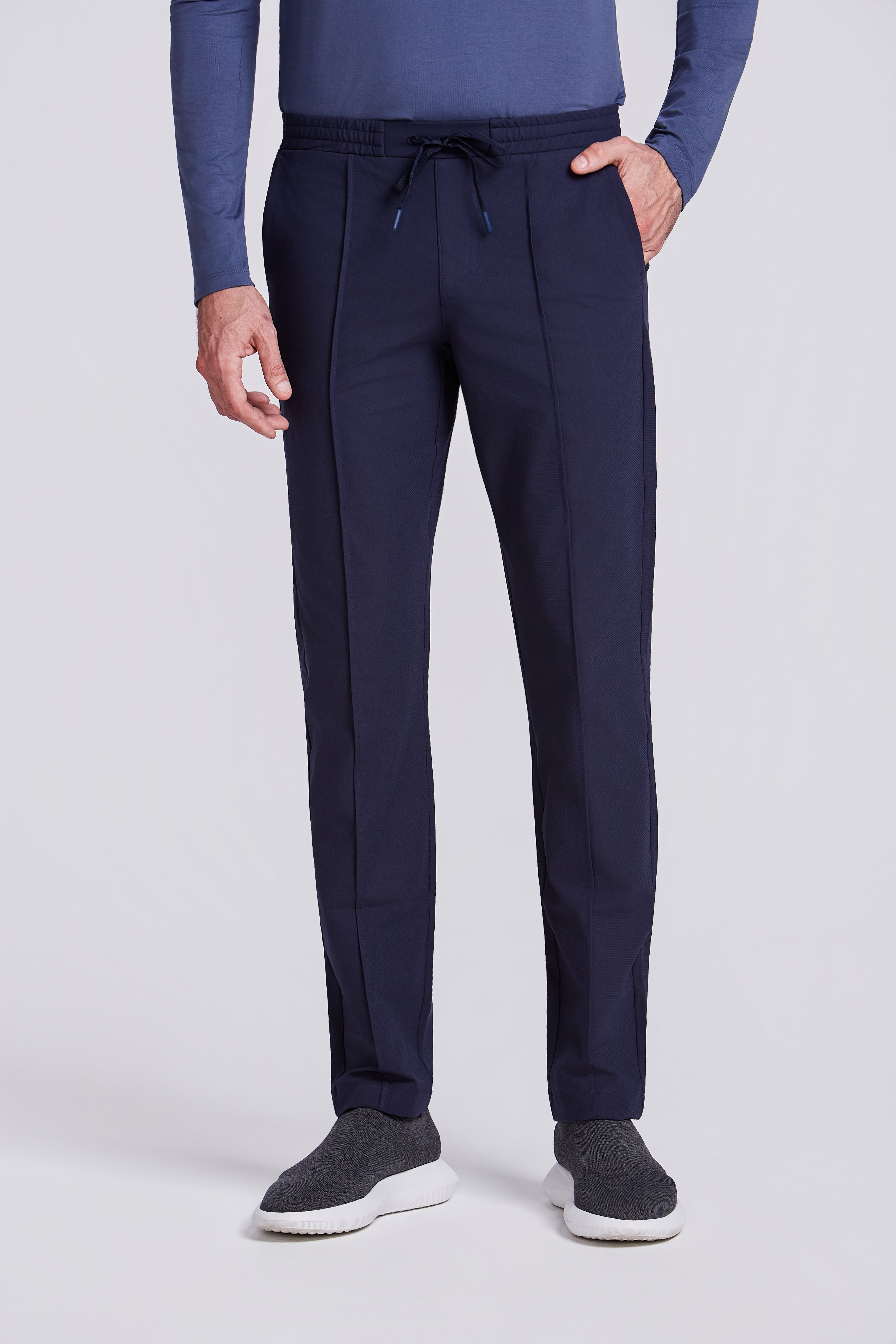 CALCA COM ELASTICO HI TECH MARINHO