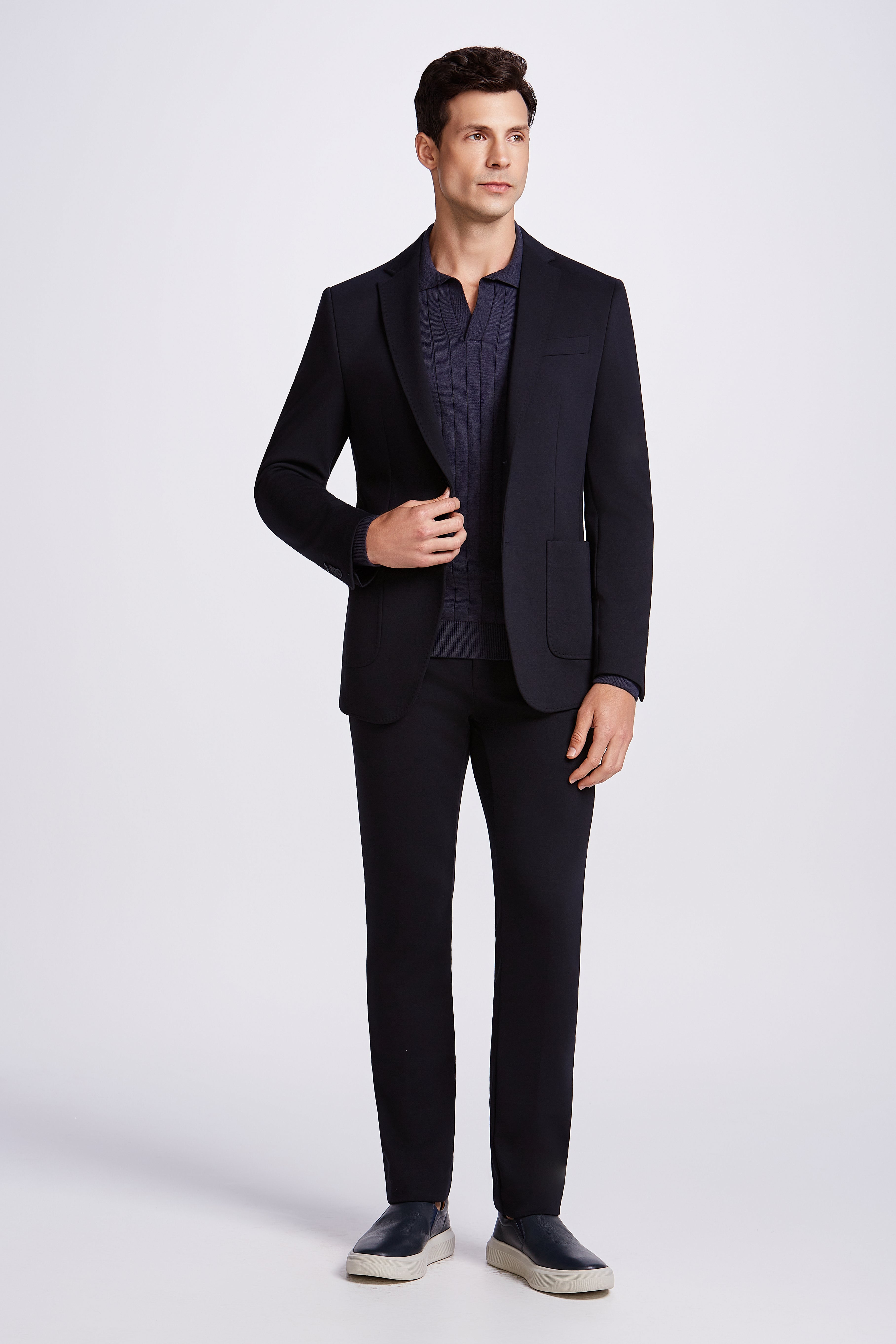 PALETO S/FORRO MALHA ITALIANA MARINHO