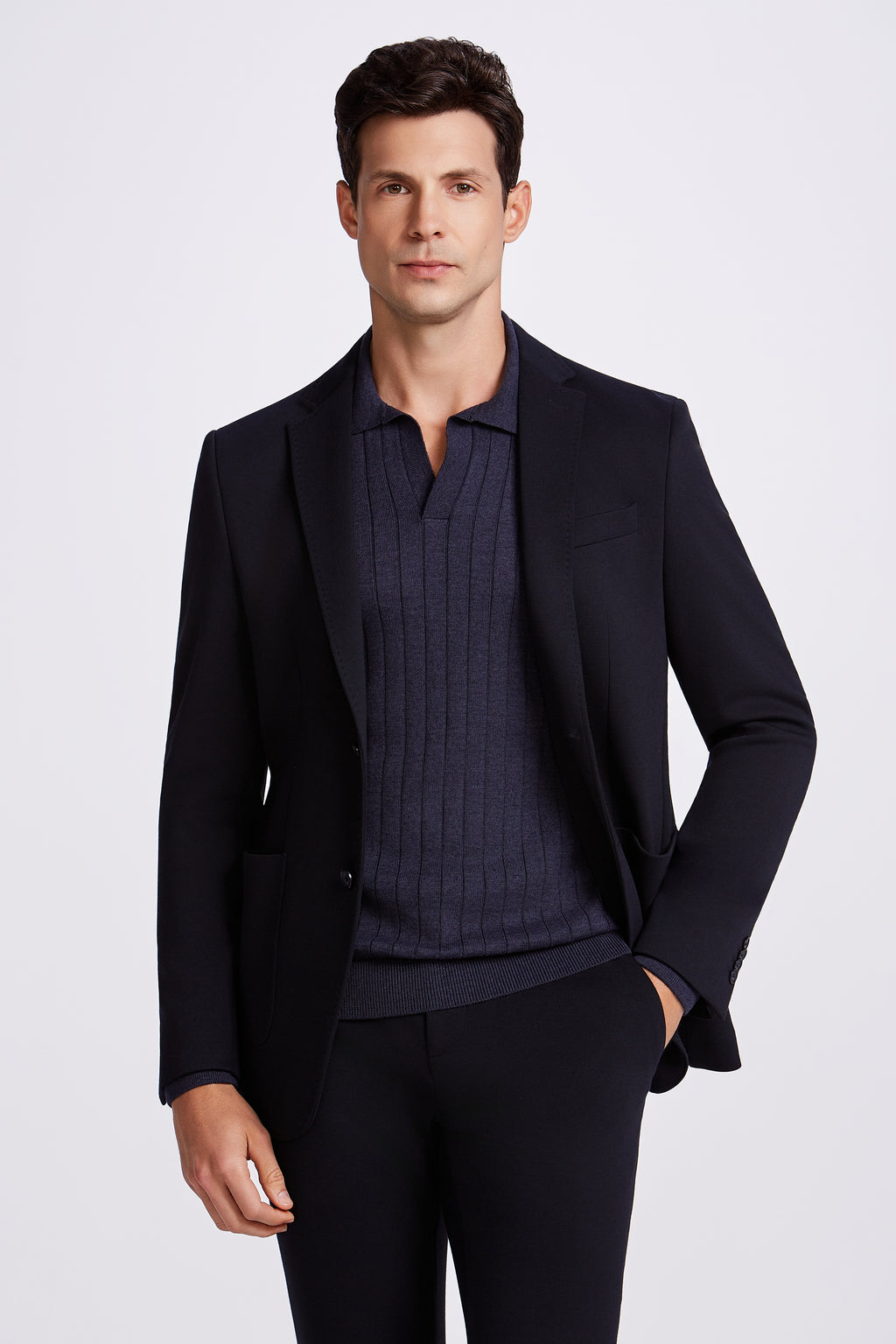 PALETO S/FORRO MALHA ITALIANA MARINHO