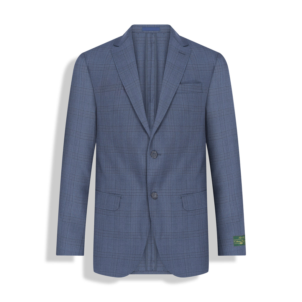 PALETO S/ FORRO PADRONADO S120 AZUL XADREZ