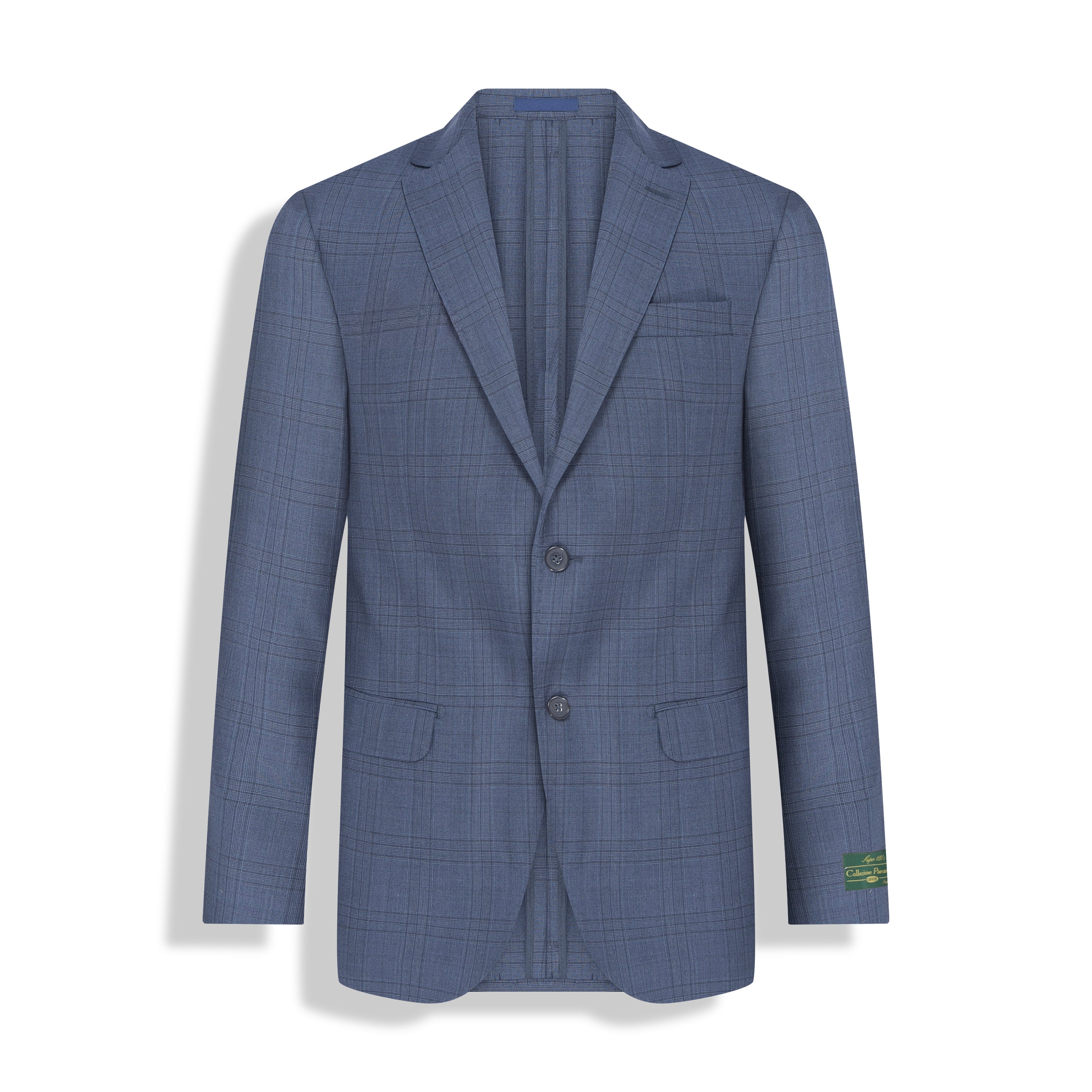 PALETO S/ FORRO PADRONADO S120 AZUL XADREZ