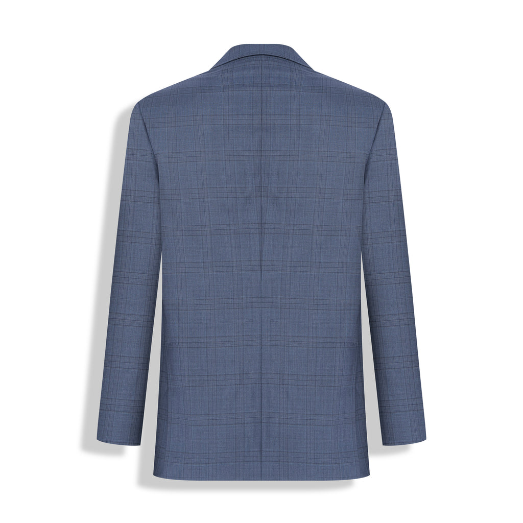 PALETO S/ FORRO PADRONADO S120 AZUL XADREZ