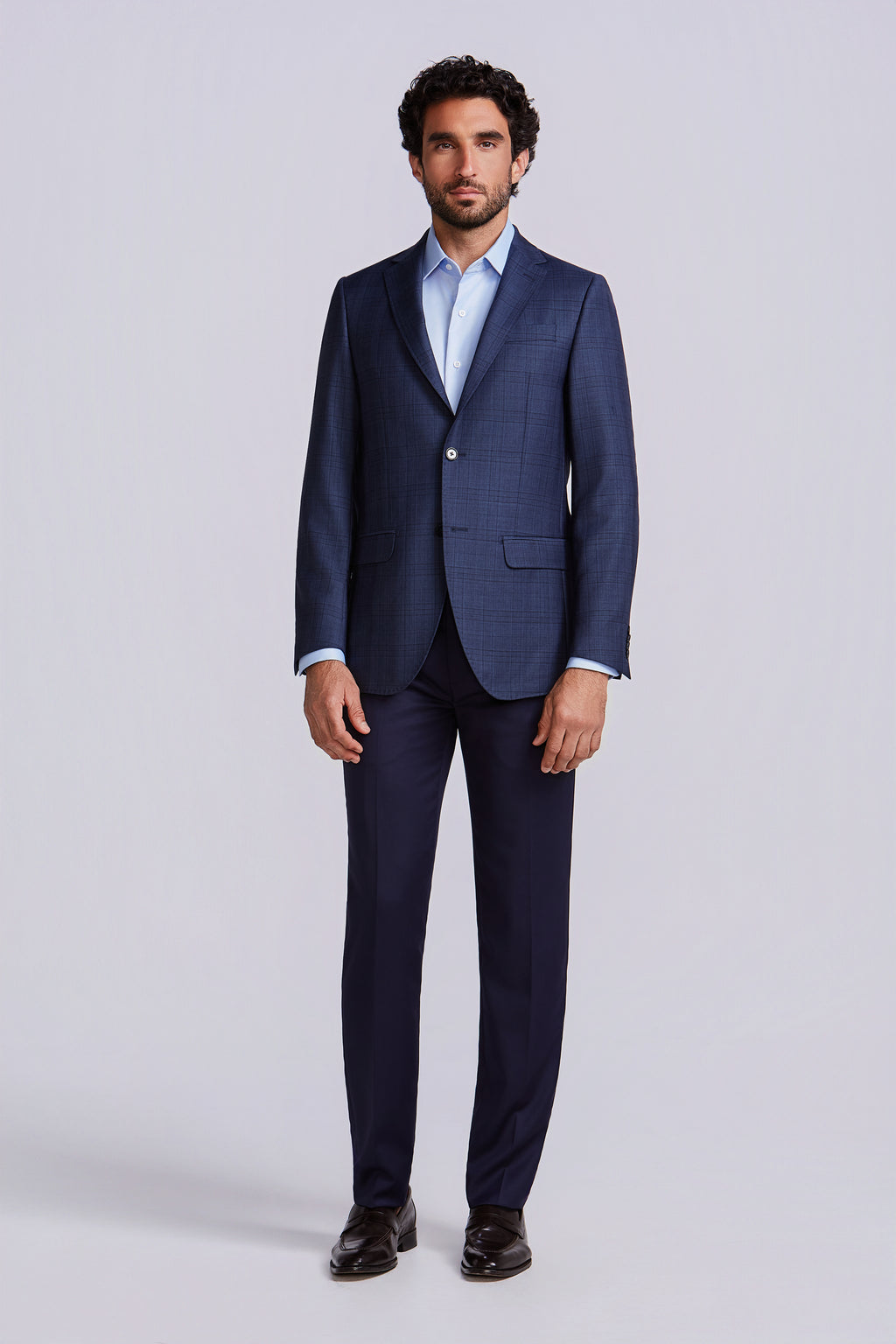 PALETO S/ FORRO PADRONADO S120 AZUL XADREZ