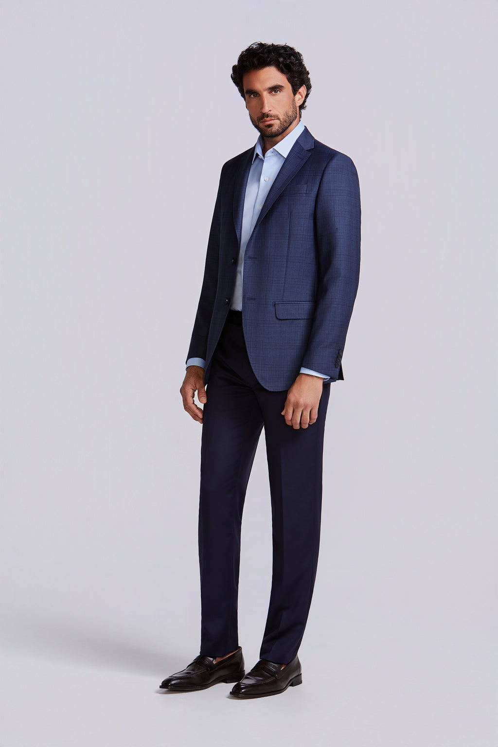 PALETO S/ FORRO PADRONADO S120 AZUL XADREZ