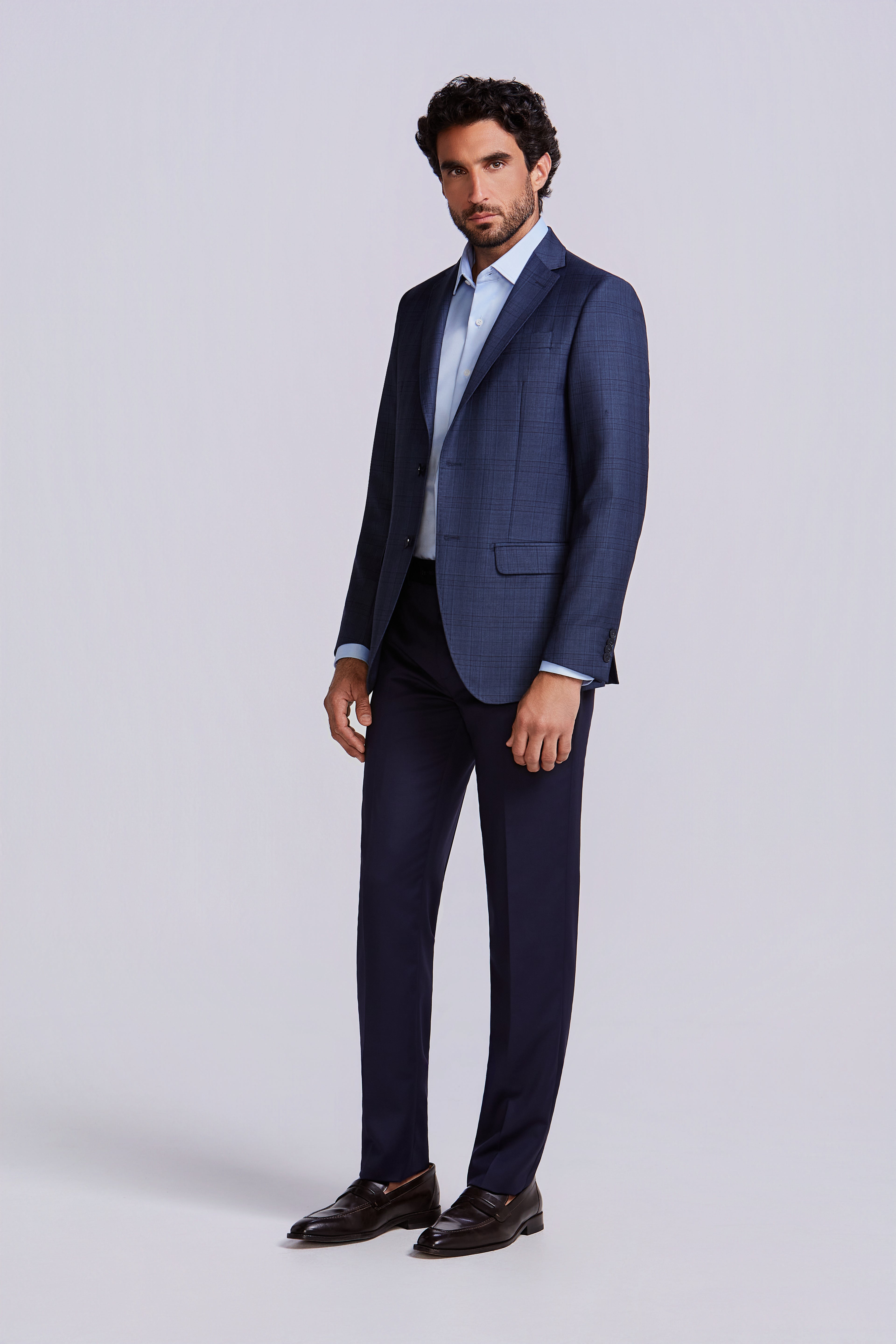 PALETO S/ FORRO PADRONADO S120 AZUL XADREZ